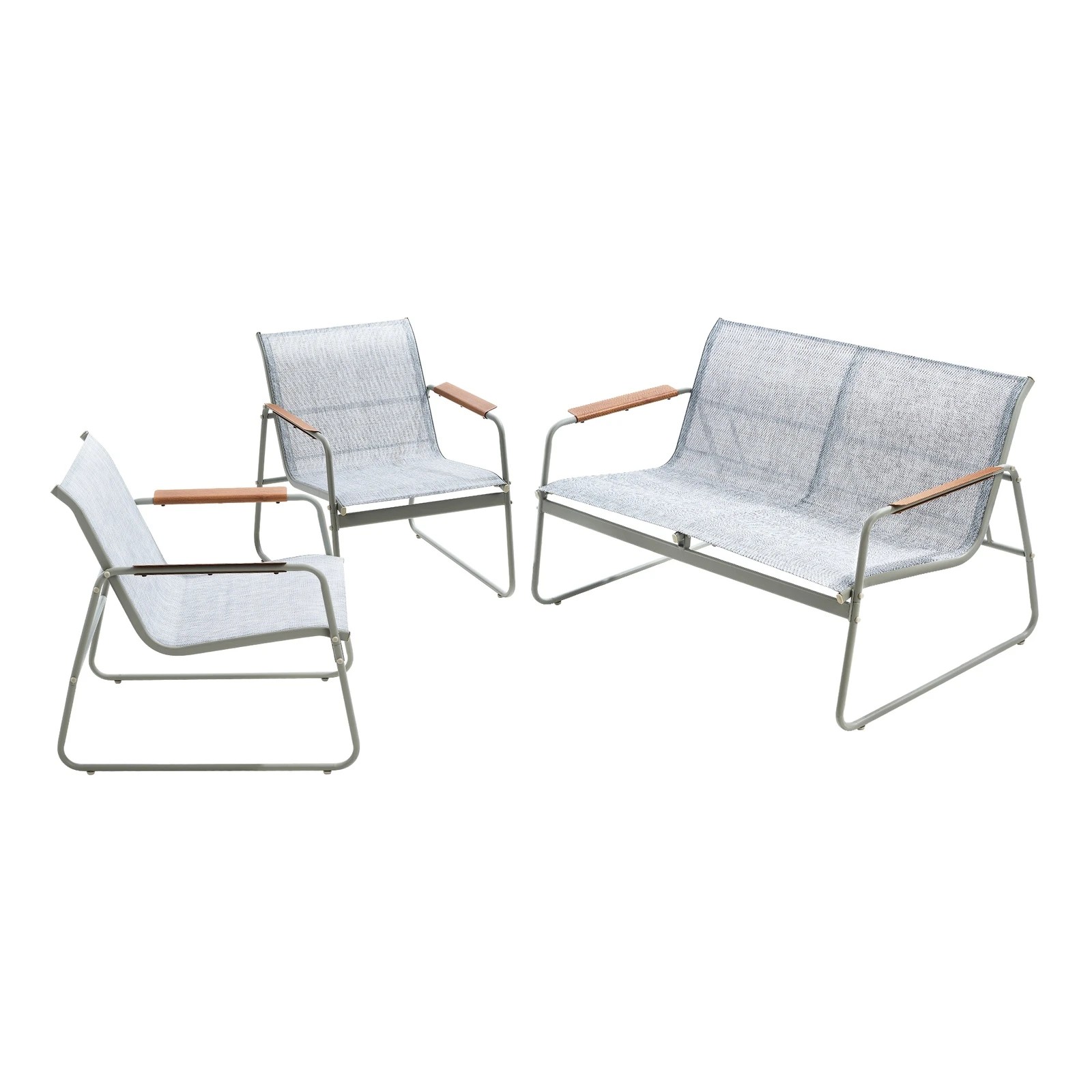 8 Livsip 4 Seater Outdoor Lounge Furniture Patio Set Bench Textilene Sofa Garden - Multi, 8 of 9