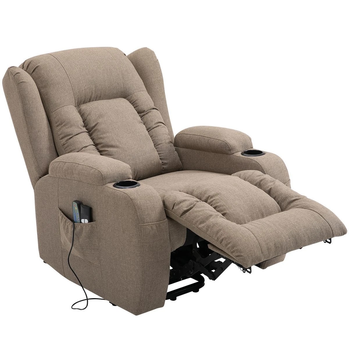 4 LUXDREAM Electric Massage Chair Linen Fabric Recliner, 4 of 4
