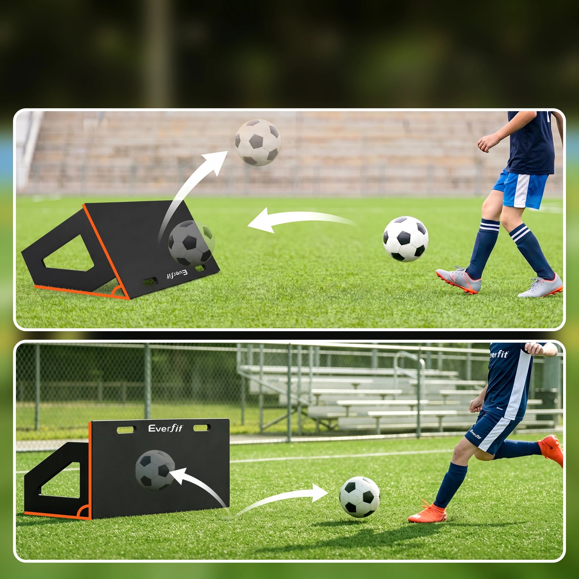 5 Everfit Soccer Rebounder Board 100x40cm Football Rebound Wall with 2 Angles - Black, 5 of 8