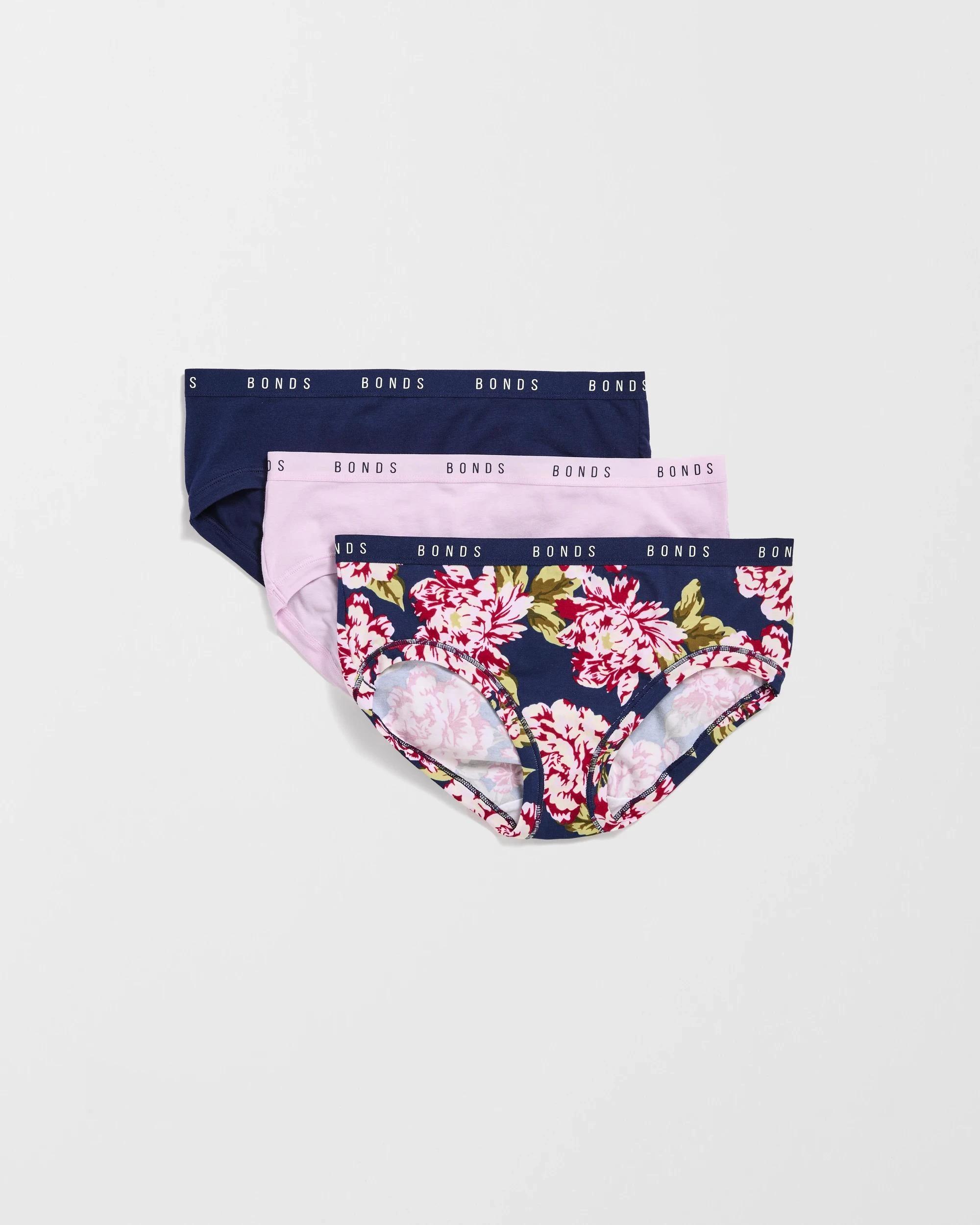 10 Bonds Cottontails 3 Pack Midi Briefs 70K VINTAGE BLOOM/WILDEST DREAMS/BLACK SEA, 10 of 10