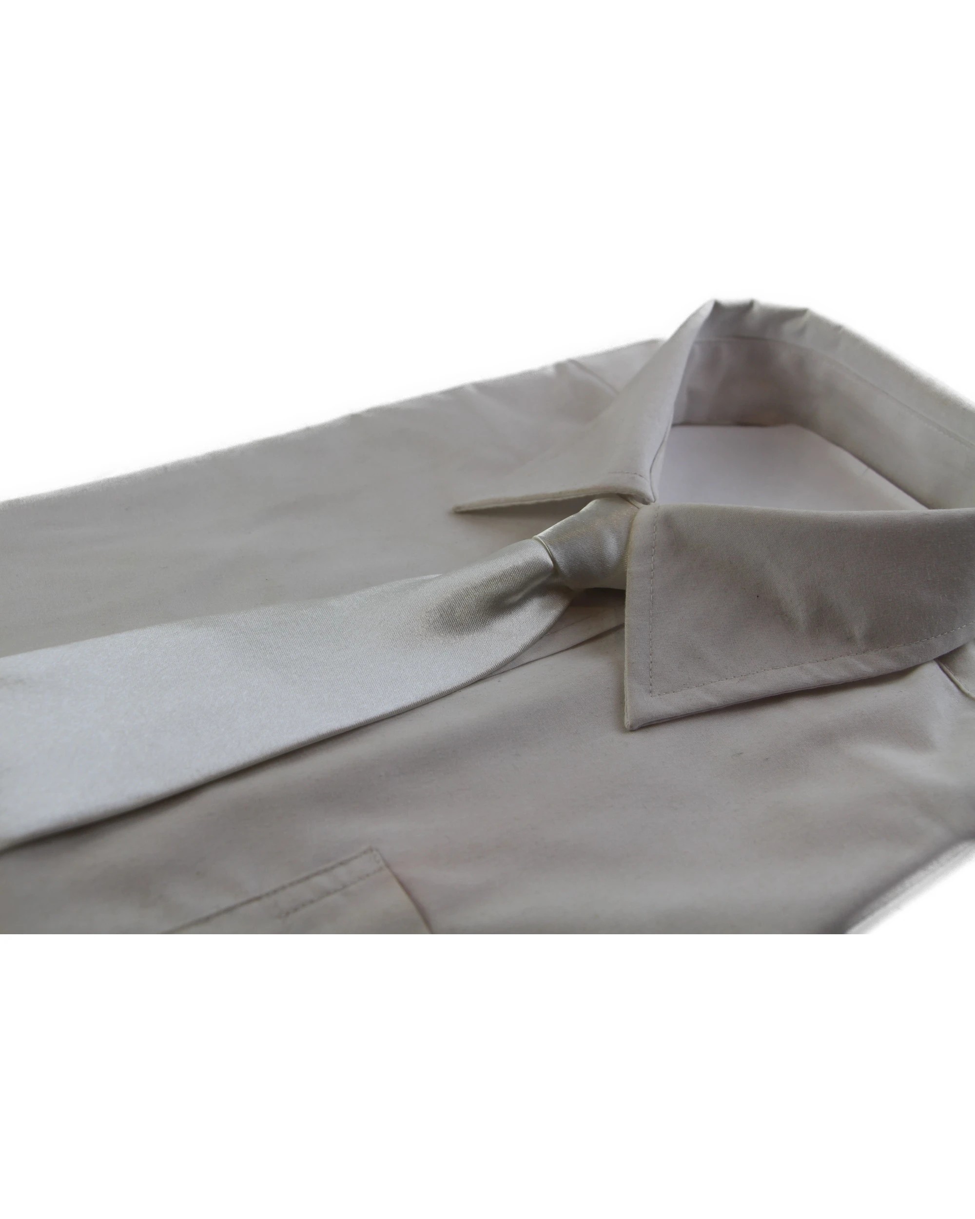 1 Zasel Kids Boys Ivory Elastic Plain Neck Tie - Natural, 1 of 1