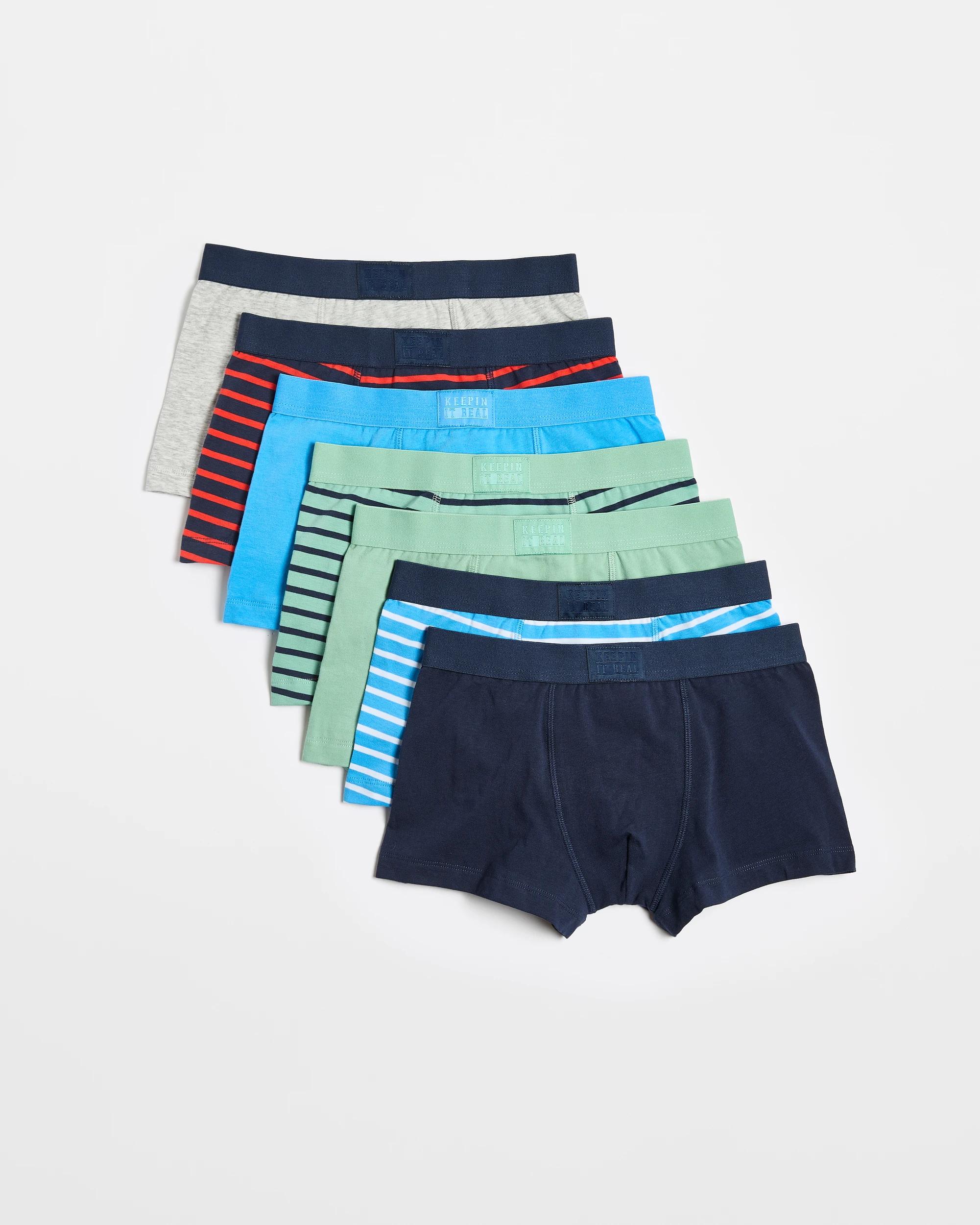 1 Australian Cotton Older Boys Trunks 7 Pack - Maxx STRIPE, 1 of 1
