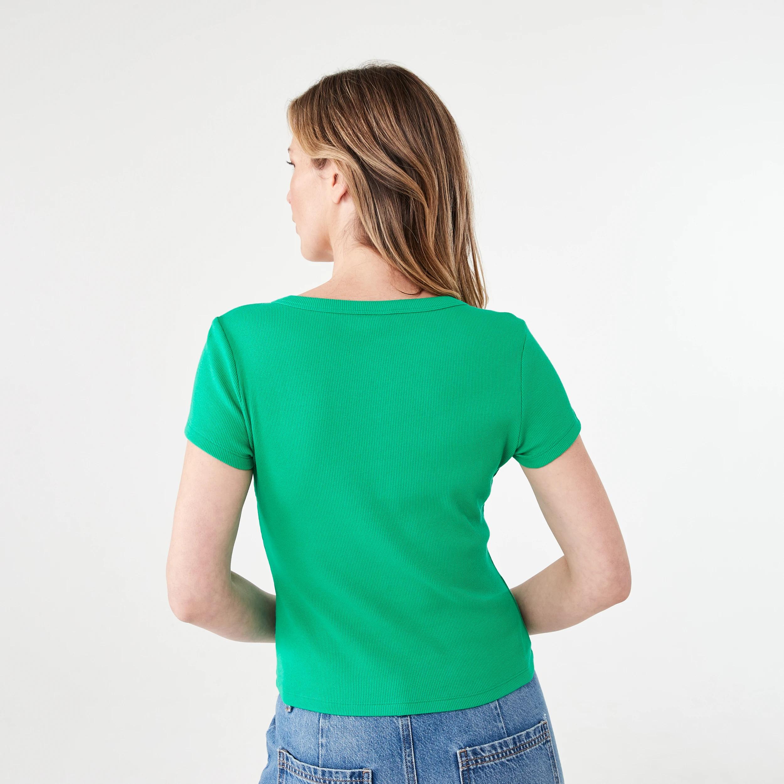 3 Short Sleeve Rib Henley T-shirt SIMPLY GREEN, 3 of 6