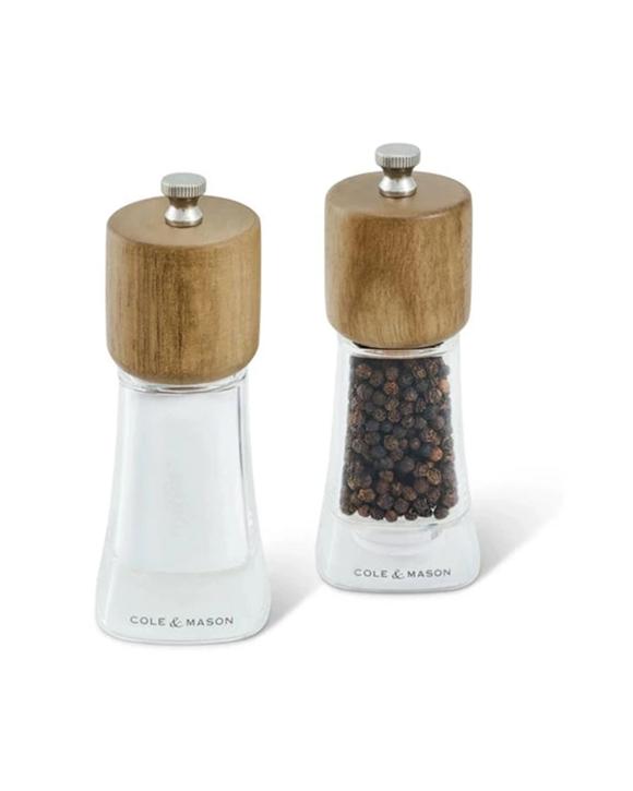 Cole And Mason 2pc Woodbury Beech Wood Adjustable Salt Pepper Set 13.4cm - Plain