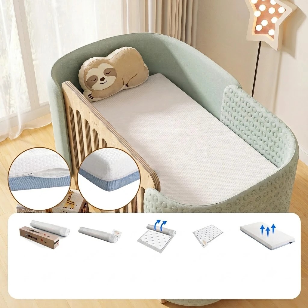 9 Giselle Bedding Cot Mattress, 11cm Thick Baby Mattress with Tencel Cover - Single Bed - Multi, 9 of 9