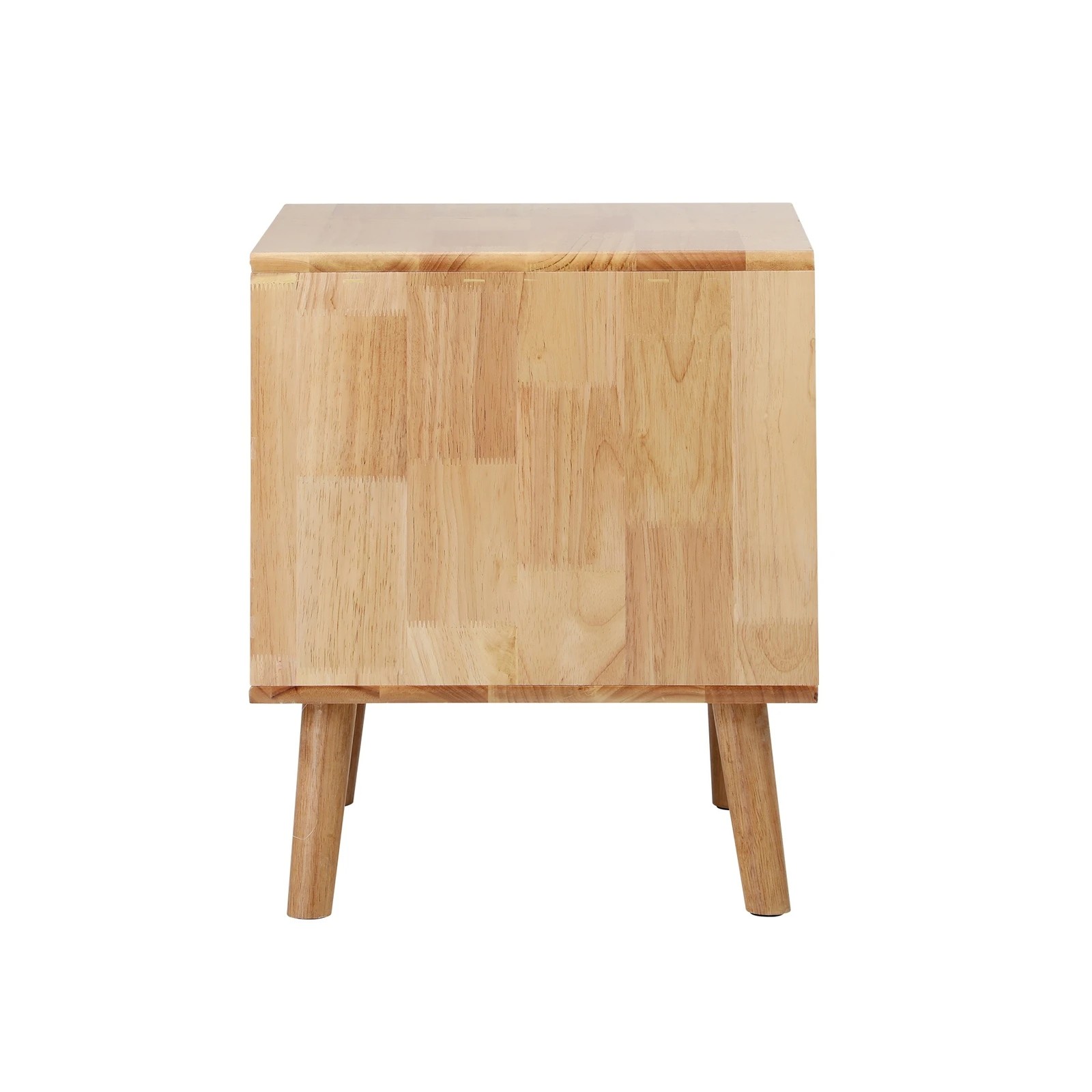 5 Oikiture Bedside Table 2 Drawers Side Tables Nightstand Rubber Wood
 - Natural, 5 of 10