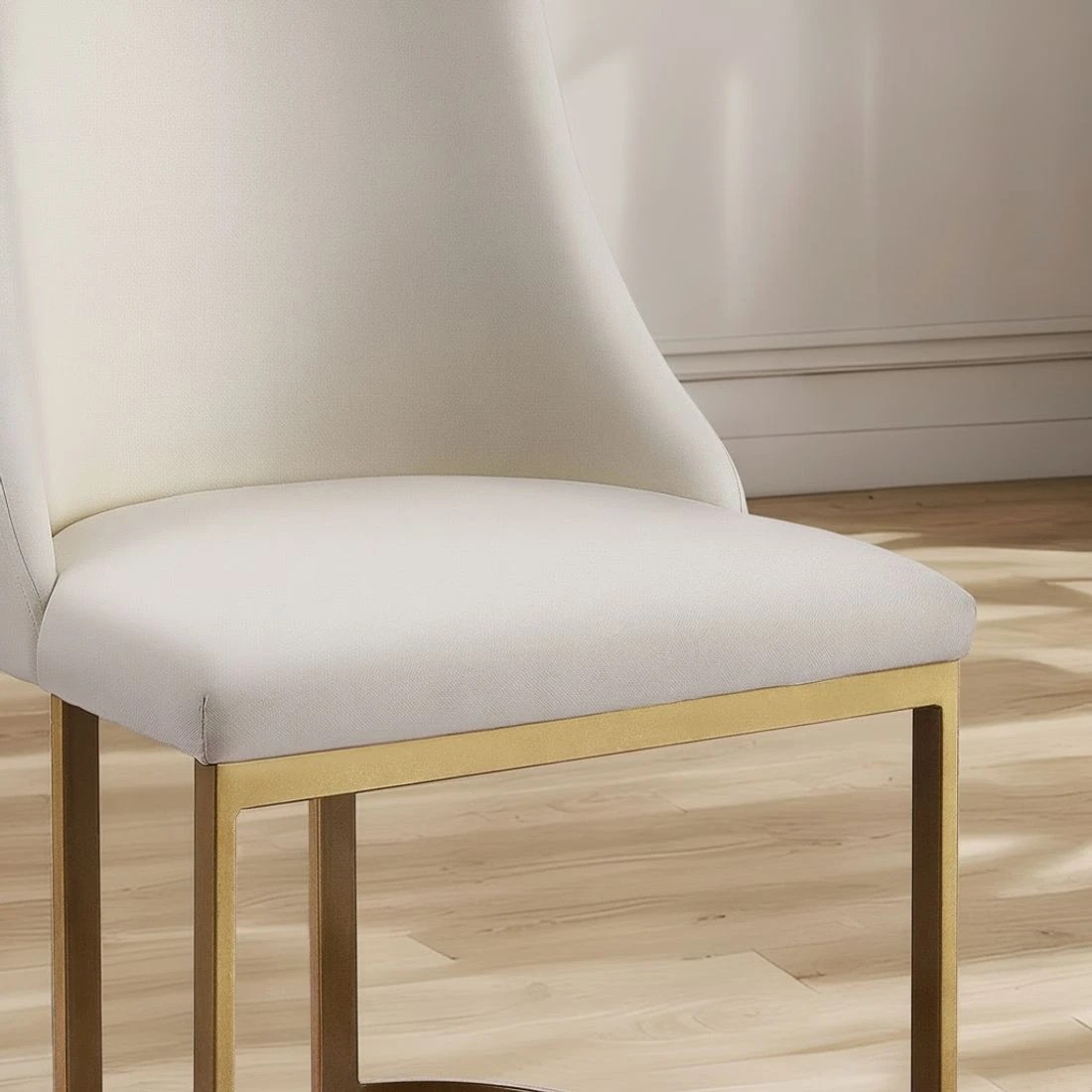 5 Artiss Dining Chairs Set of 2 Linen Fabric Frame - White, 5 of 5