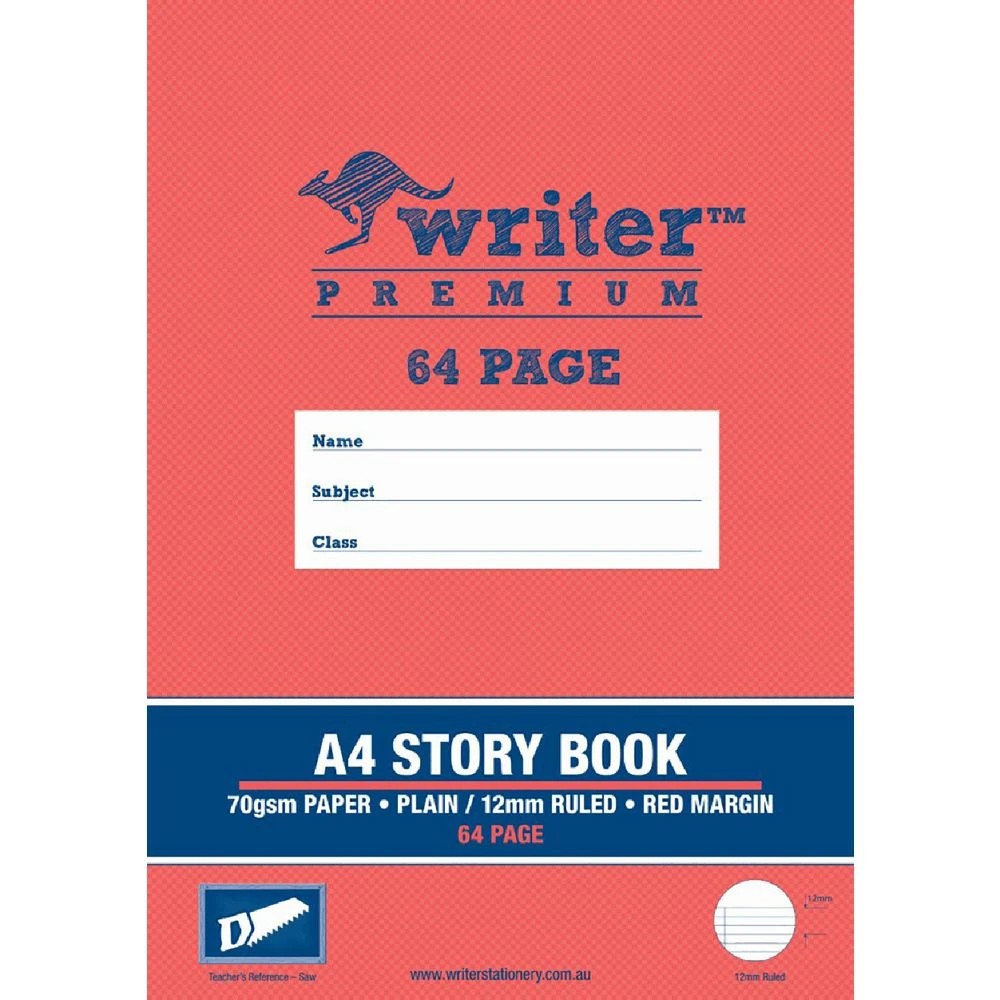 1 Writer Premium A4 Story Book 12mm Ruled 64 Page, 1 of 2