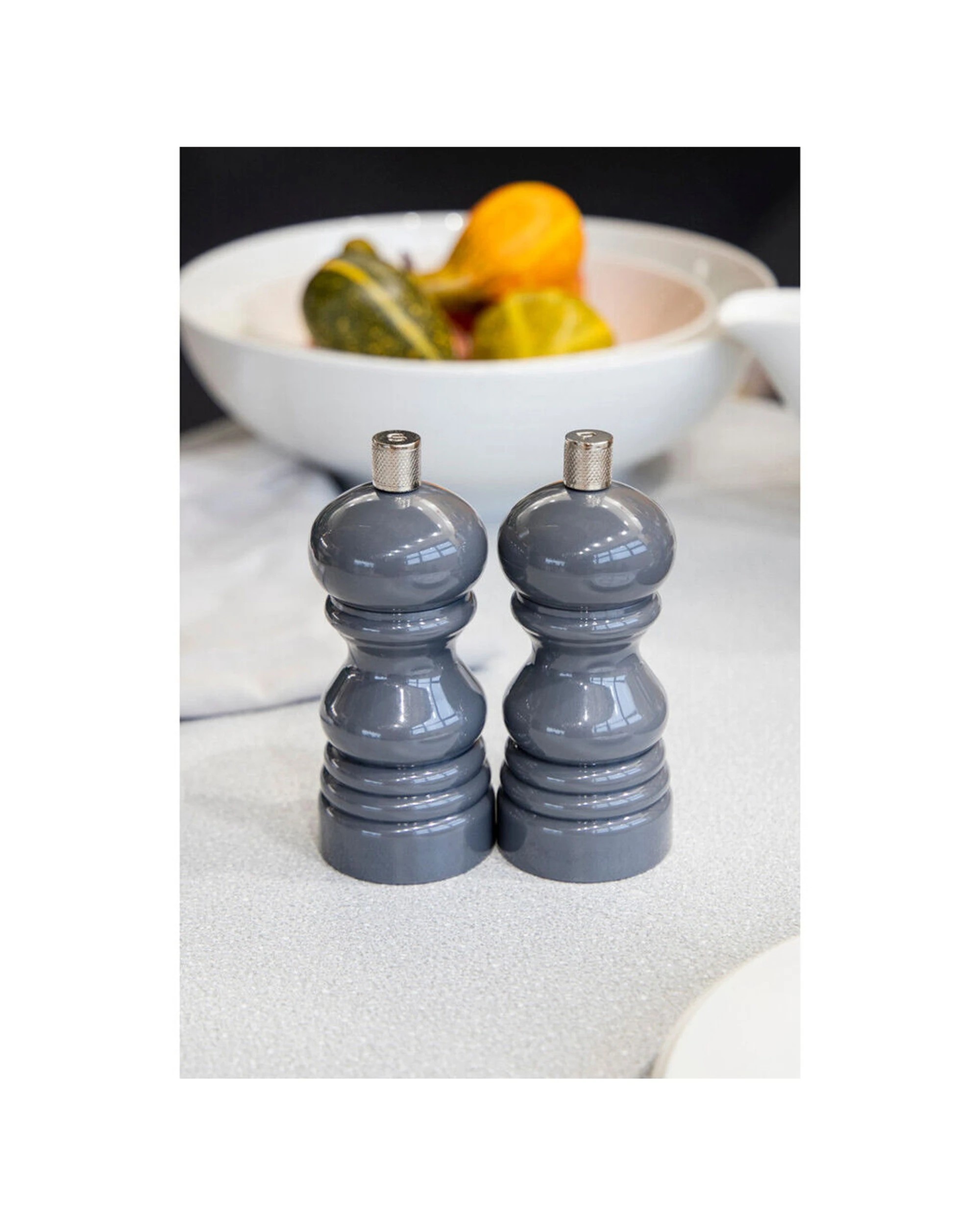 6 Mastercraft 2PK 12cm Classic Capstan Salt Pepper Mill Spice Grinder Kitchen Utensils Set - Grey, 6 of 6