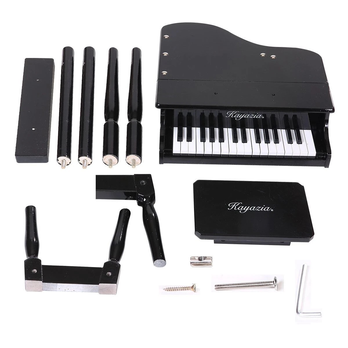 3 MELODIC 30 Key PianoChildren Kids Grand Piano Wood Toy w/ Bench, 3 of 4