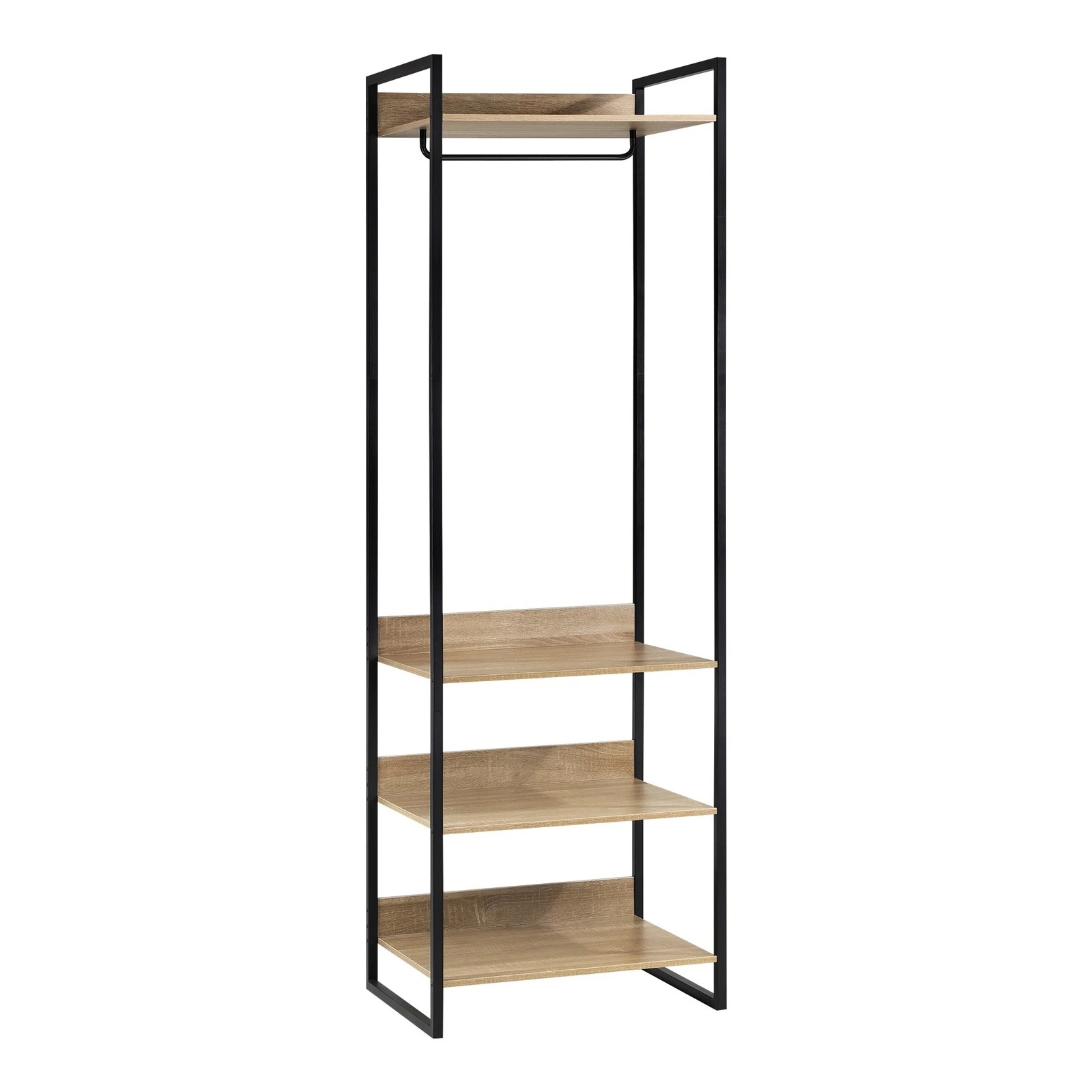 5 Oikiture Clothes Rack Open Wardrobe Garment Coat 4 Shelves Hanging Rail Metal
 - Natural, 5 of 10