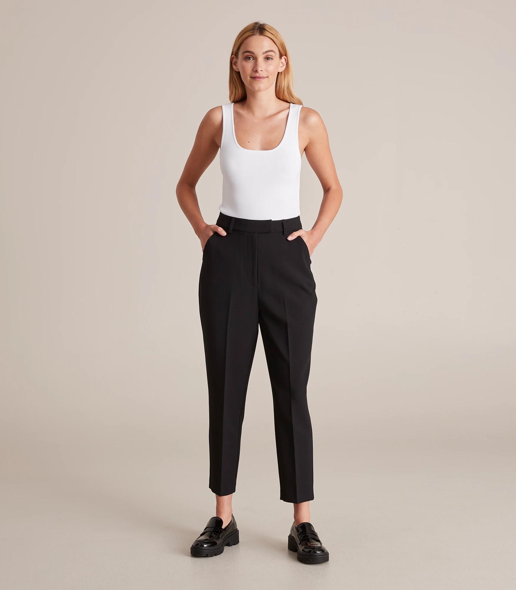 7 High Waist Slim Tapered Ankle Pants - Preview BLACK, 7 of 10