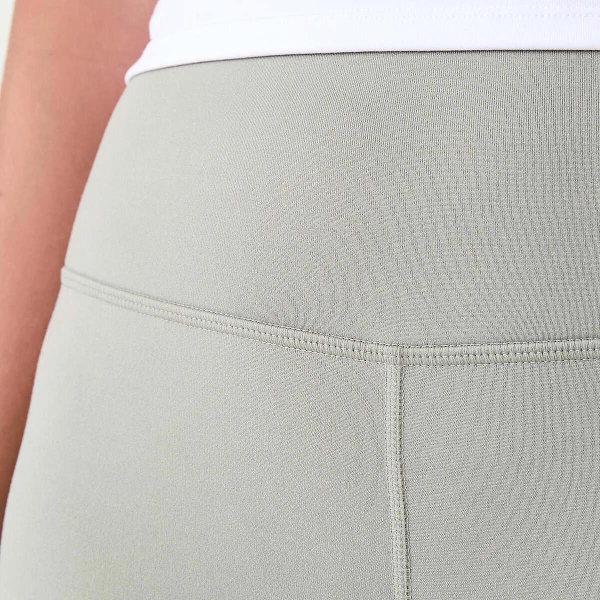 4 Active Womens Full Length Fleece Leggings SOFT KHAKI, 4 of 5