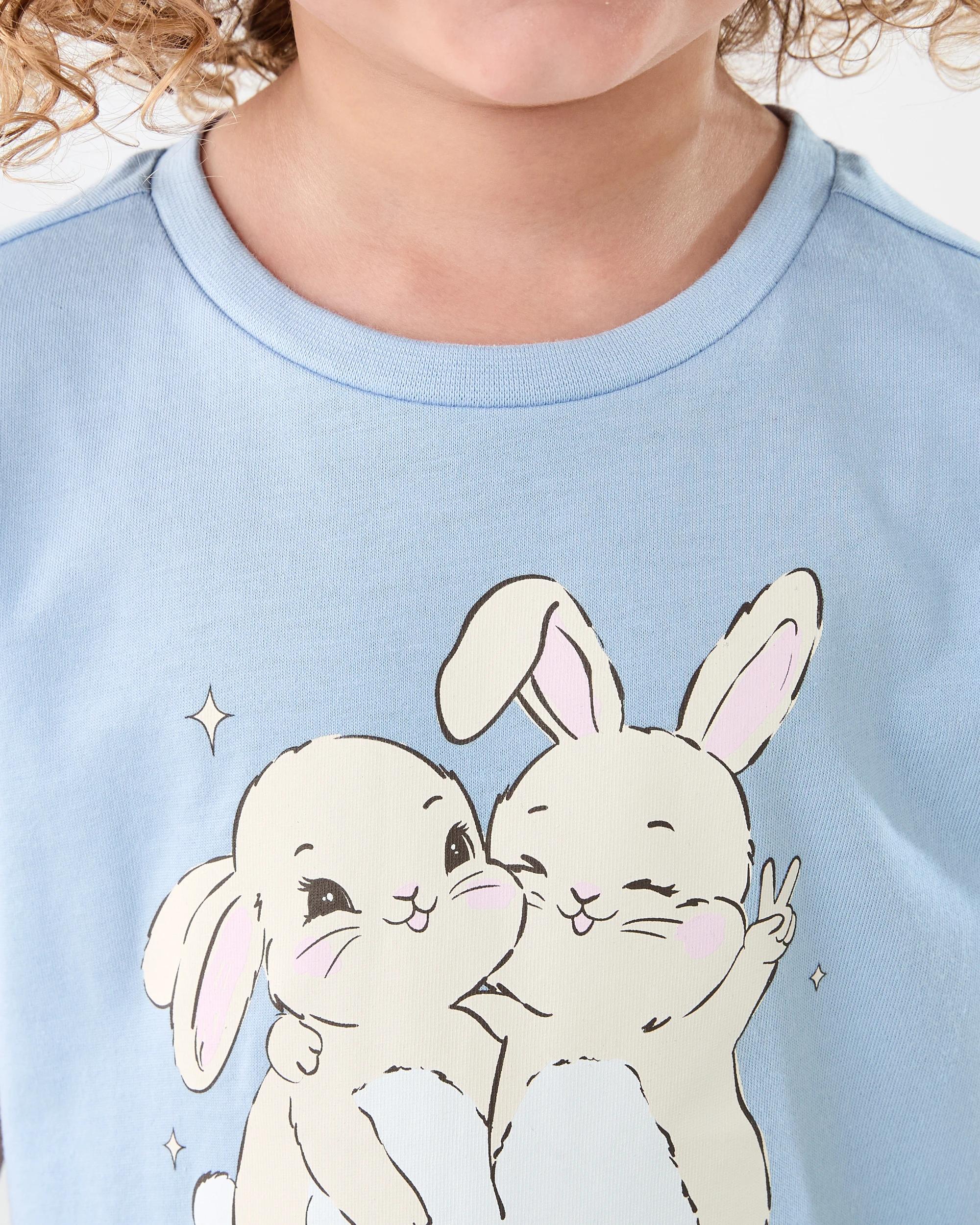 3 Printed T-shirt Blue Bunny, 3 of 7