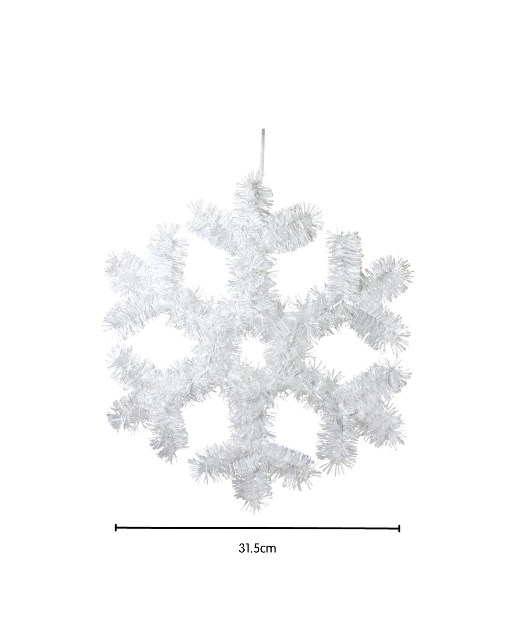 2 JD Party Snowflake Tinsel Wall Decoration - White, 2 of 2