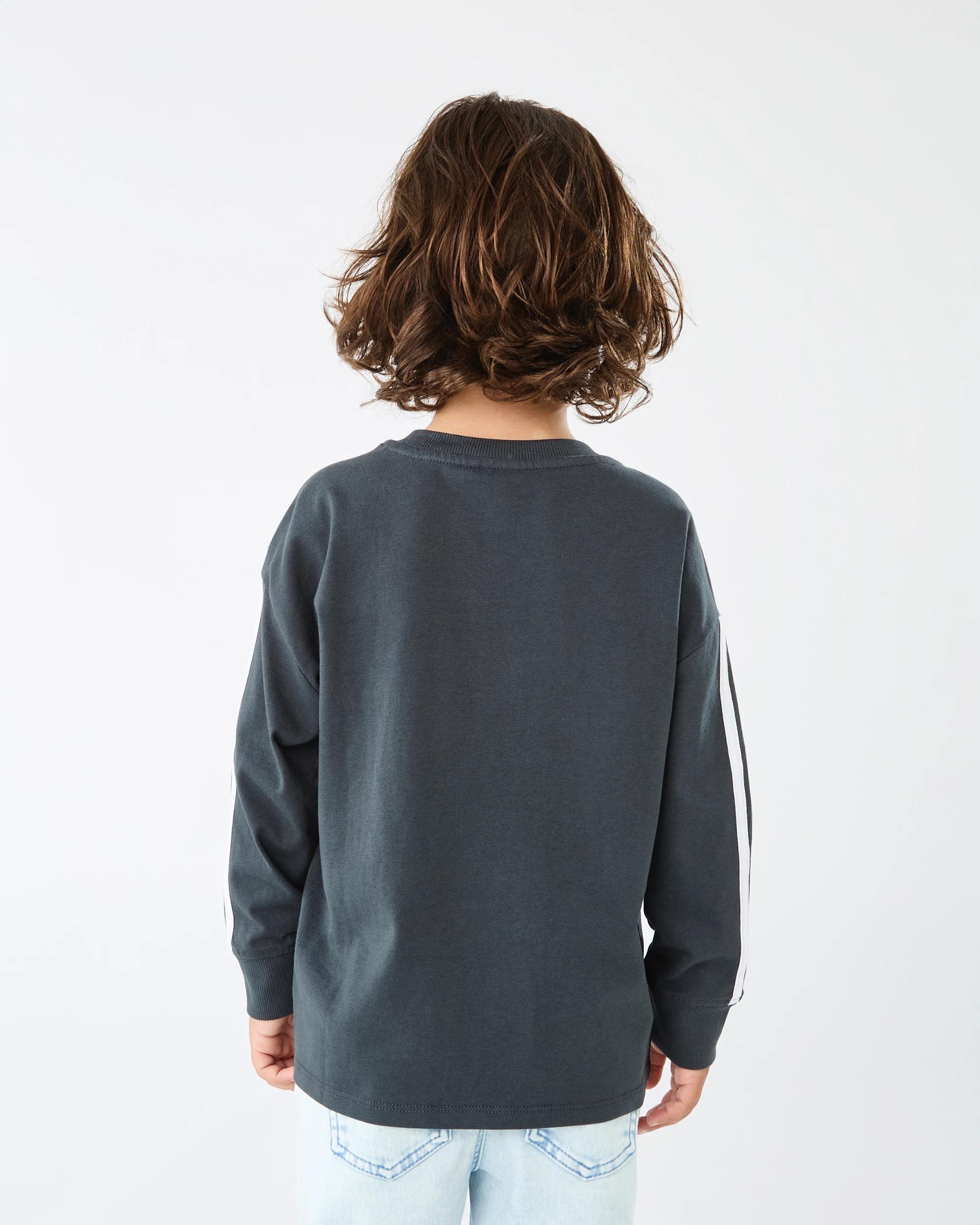 2 Long Sleeve Oversized T-shirt Nvy Slogan, 2 of 6