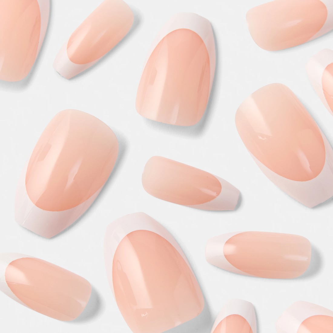 4 OXX Cosmetics 100 Pack Artificial Nails with Adhesive - Coffin Shape, French Tip, 4 of 5