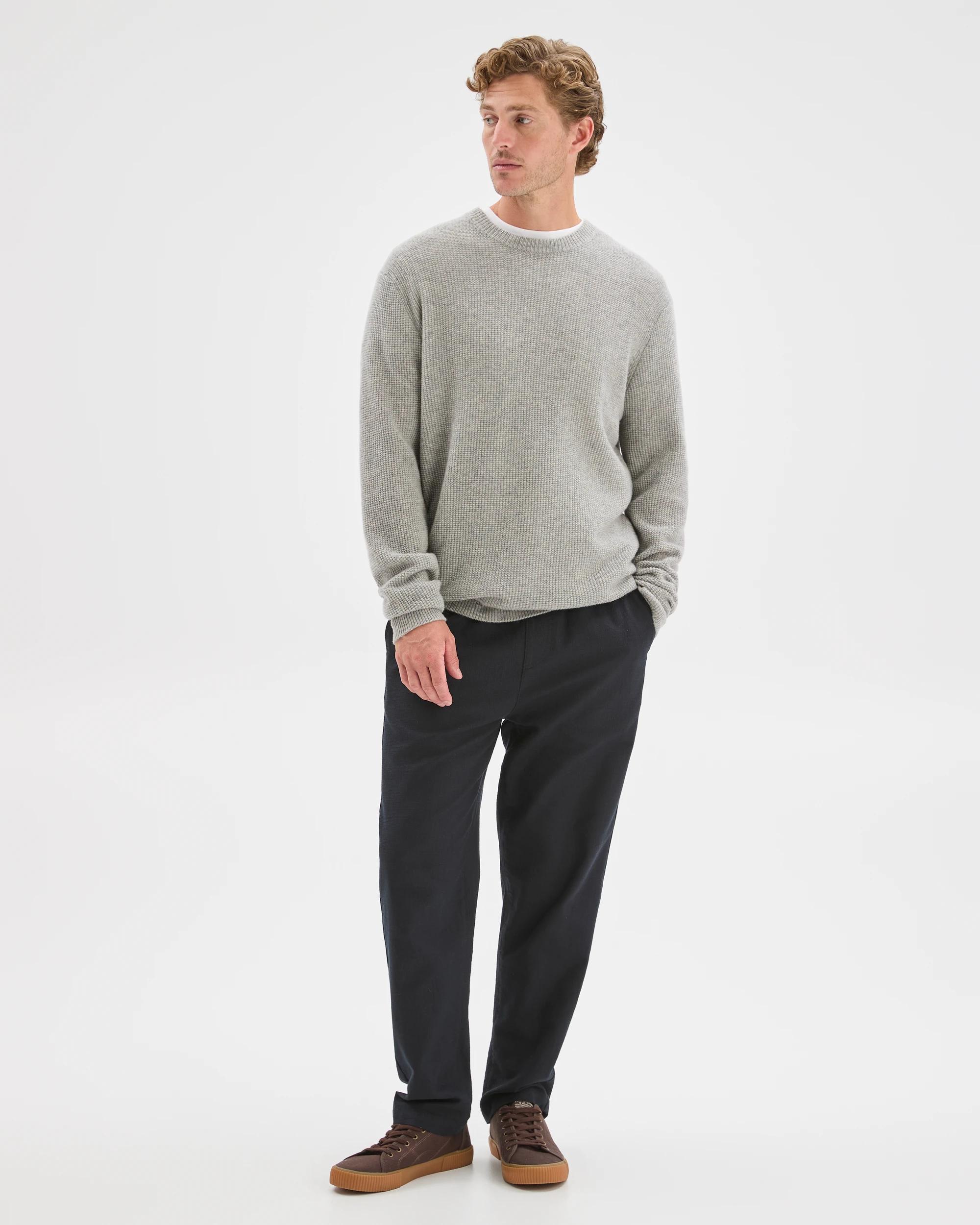 2 Target Man Lambswool Long Sleeve Crew Neck Knit Jumper GREY MARLE, 2 of 7