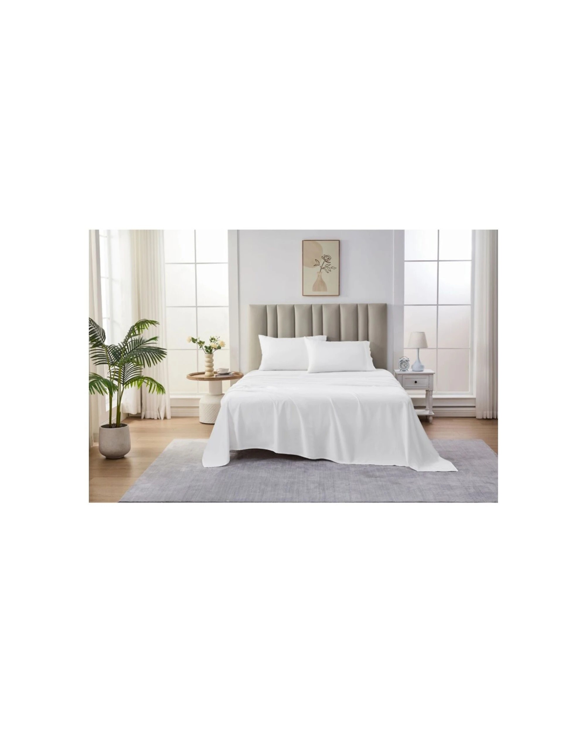 1 Grosvenor House Egyptian Cotton Sheet Set With Pillowcase 500TC - King Single Bed - White, 1 of 8