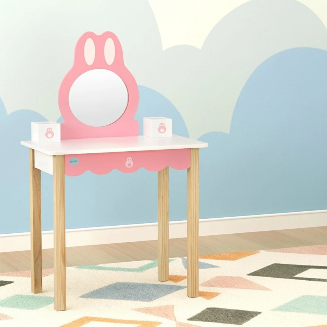 4 1 Set of Keezi Kids Dressing Table Wooden Bunny - Multi, 4 of 5