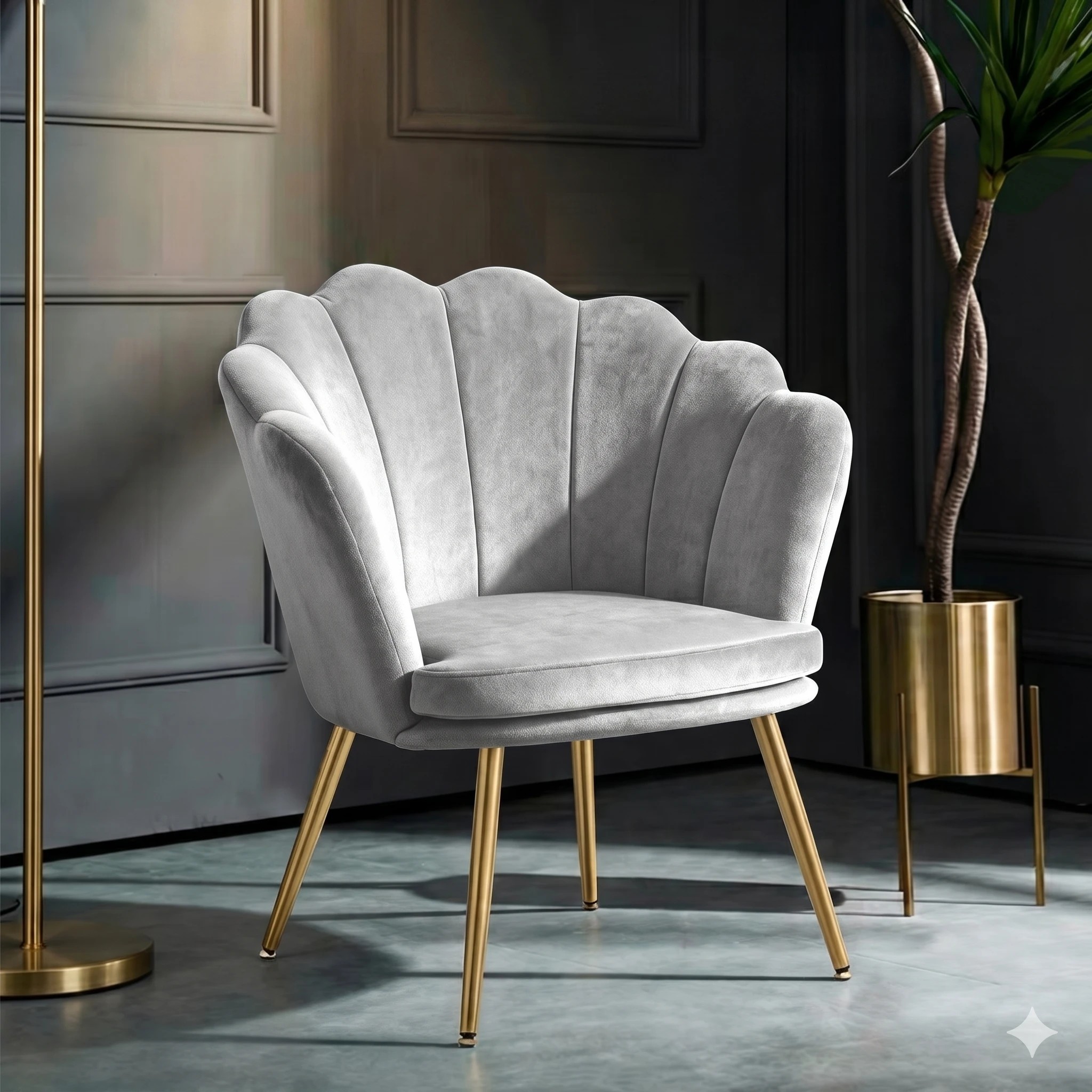 6 Artiss Armchair Velvet - Grey, 6 of 6