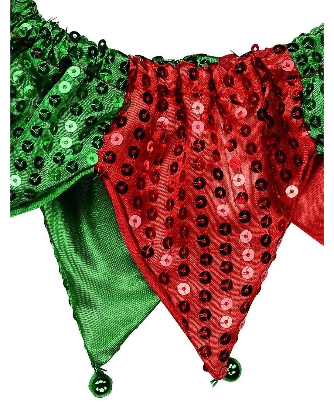 Christmas Warehouse Red & Green Dog Jester Collar With Sequins & Bells ...