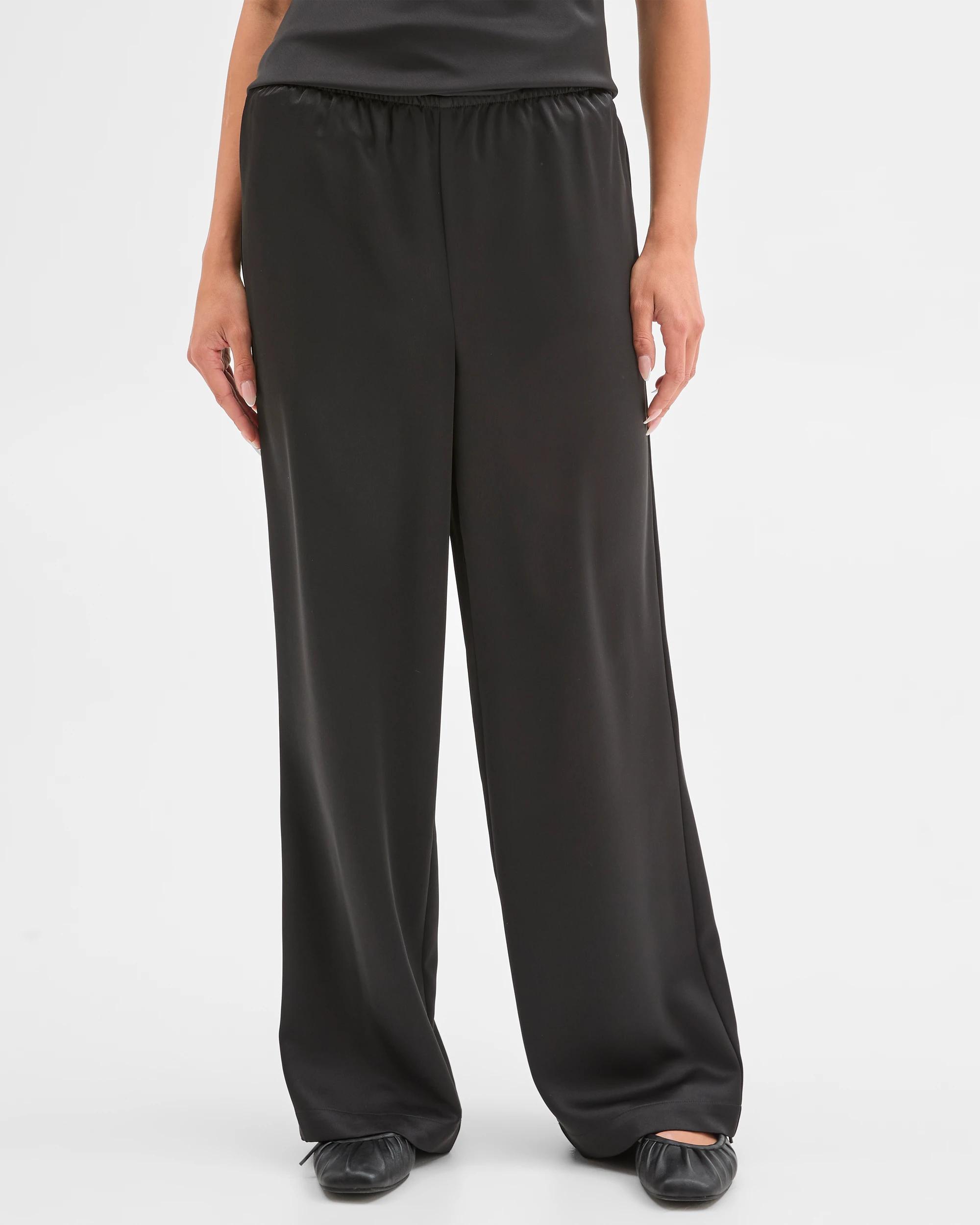 3 Lily Loves Satin Full Length Pants BLACK, 3 of 6