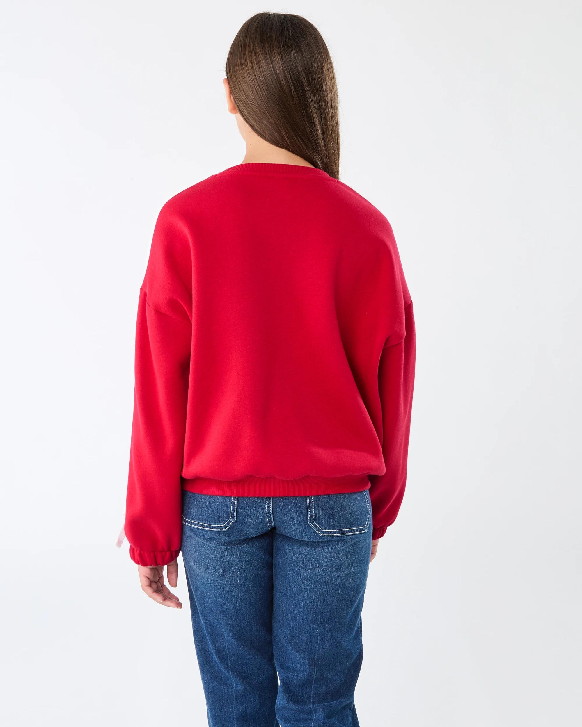 2 Oversized Side Stripe Crew Neck Sweatshirt Red Heart, 2 of 8