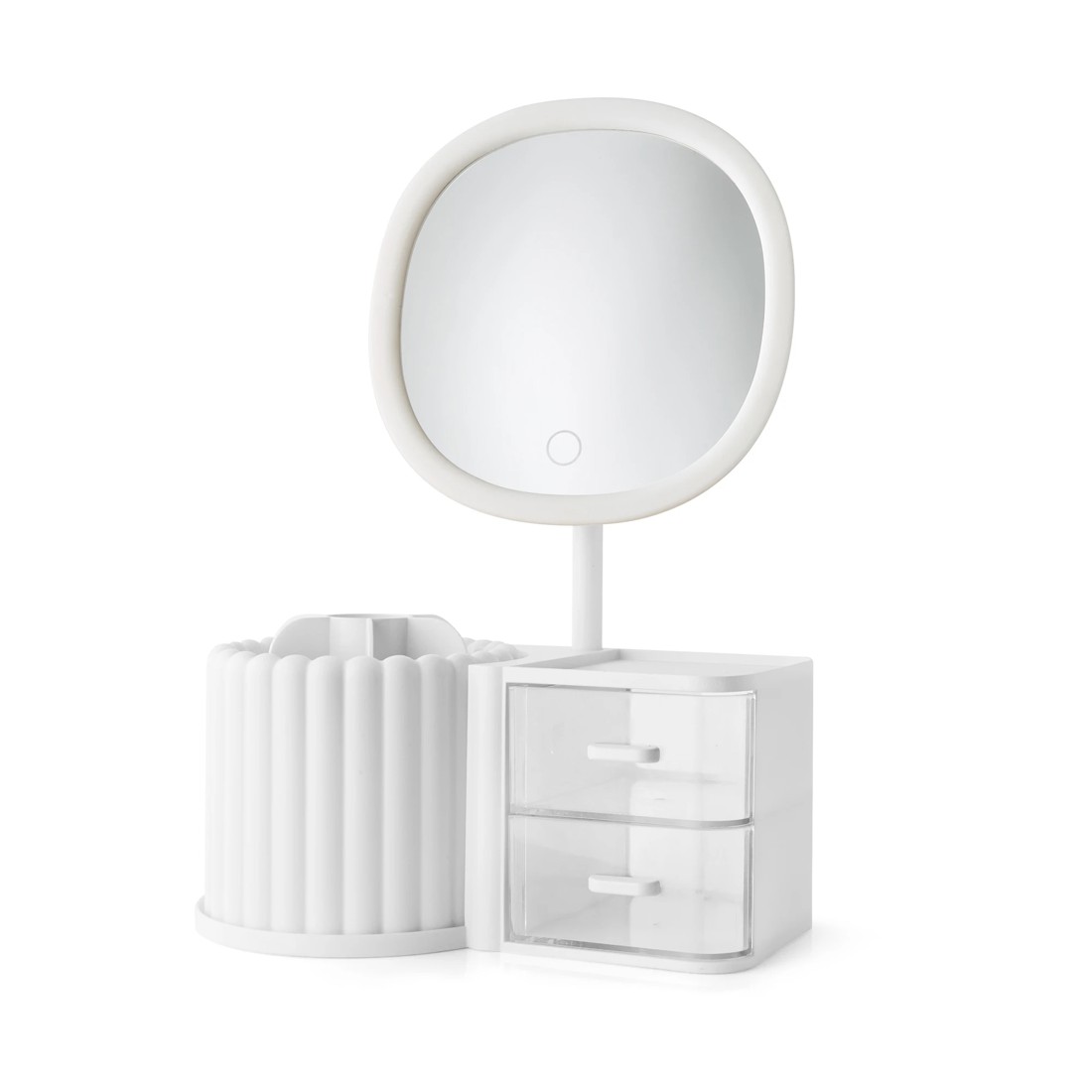 5 Cosmetic Organiser with Mirror - White, 5 of 10
