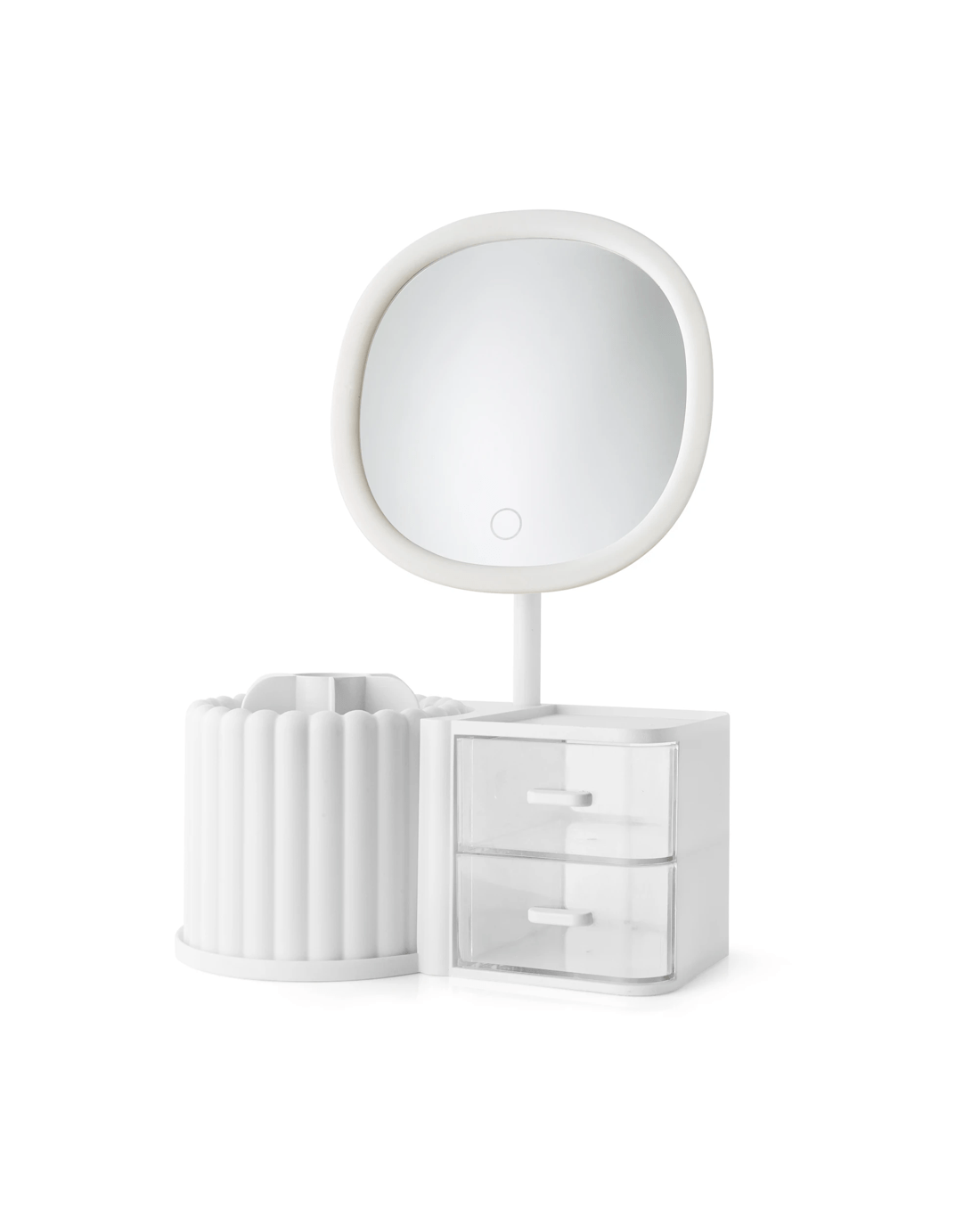 5 Cosmetic Organiser with Mirror - White, 5 of 10