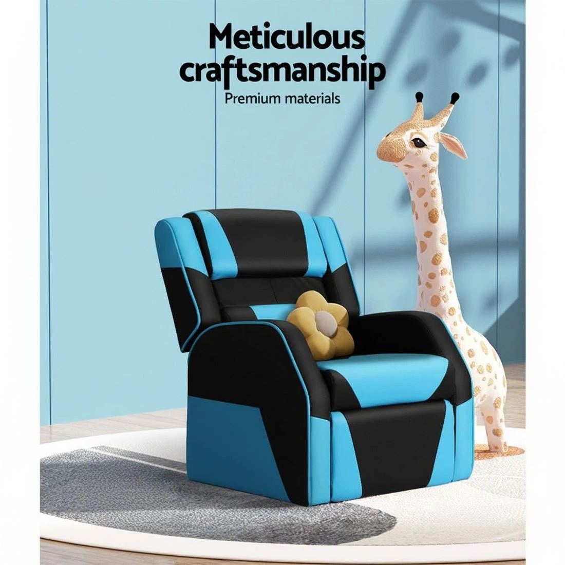 4 Keezi Kids Recliner Chair Soft Sofa Lounge Couch Children PU Leather - Multi, 4 of 5