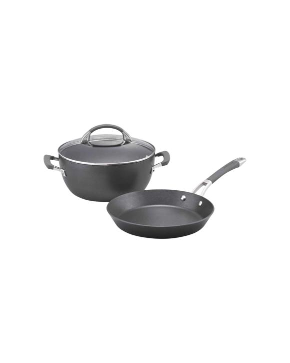 Anolon Endurance+ Non-Stick Induction 26cm French Skillet 26cm/5.2L Covered Casserole Set - Black