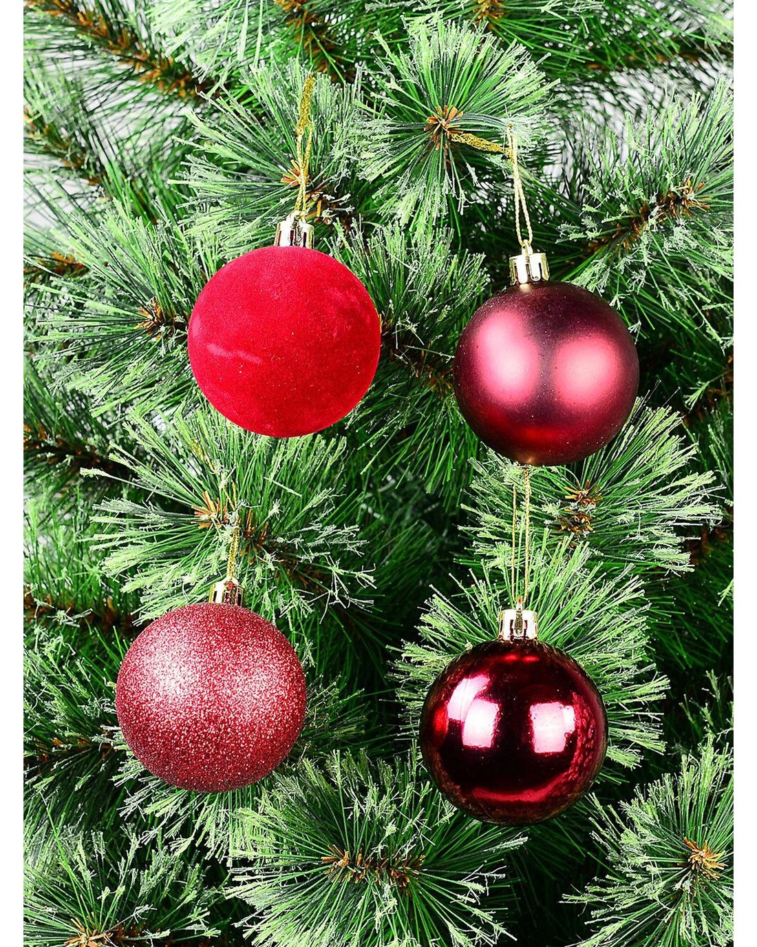 Christmas Warehouse 24x Dynamic Apple Red Essential Mixed Texture ...