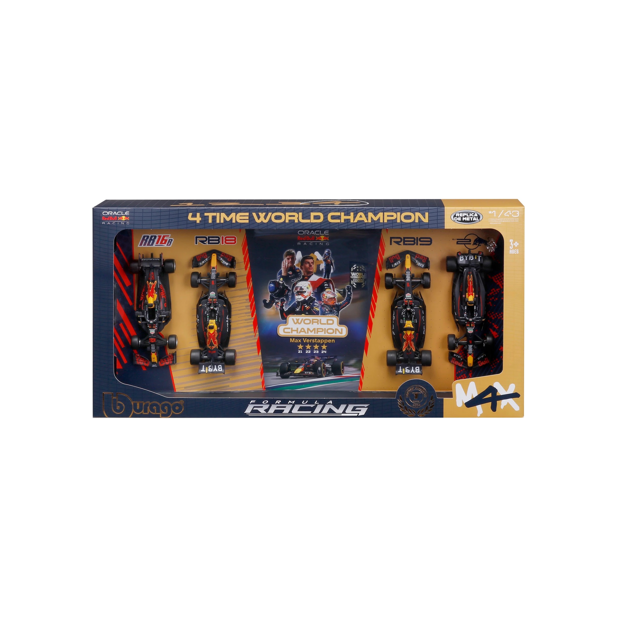 1 4 Piece Bburago 1:43 Oracle Red Bull Racing Set, 1 of 4