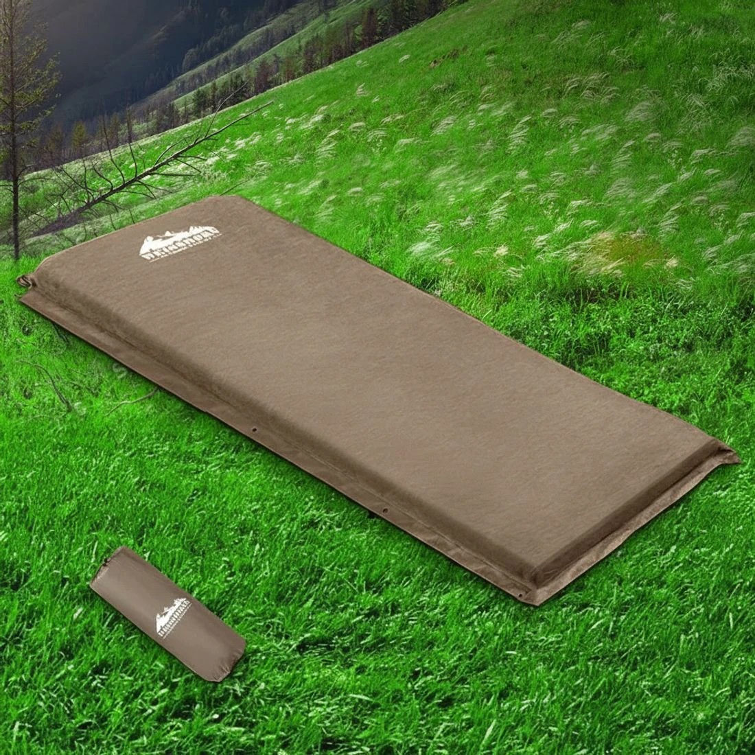 4 Weisshorn Self Inflating Mattress Camping Sleeping Mat Air Bed Single Coffee - Brown, 4 of 5