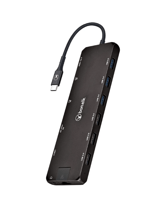 Bonelk Long-Life USB-C 14-in-1 Multiport Hub Black