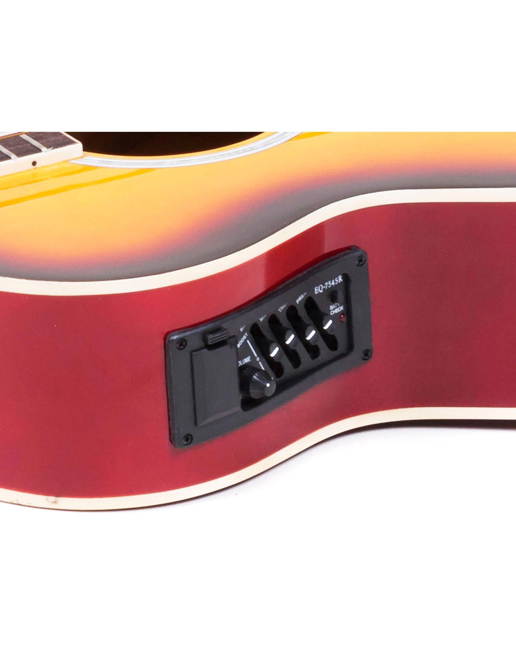 3 Karrera 43in Acoustic Bass Guitar in Sunburst, 3 of 5