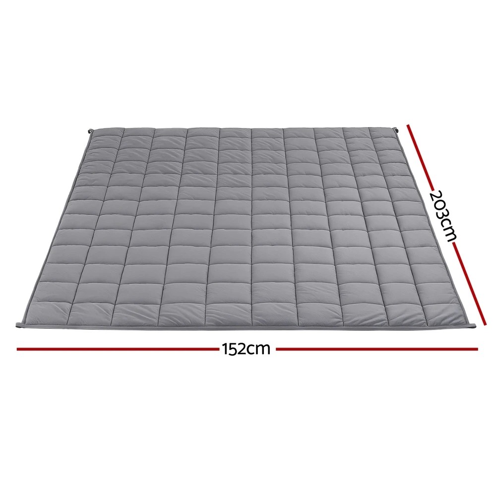 2 Giselle 11KG Weighted Blanket Adults Kid Anti Anxiety Gravity Blankets Sherpa - Grey, 2 of 9
