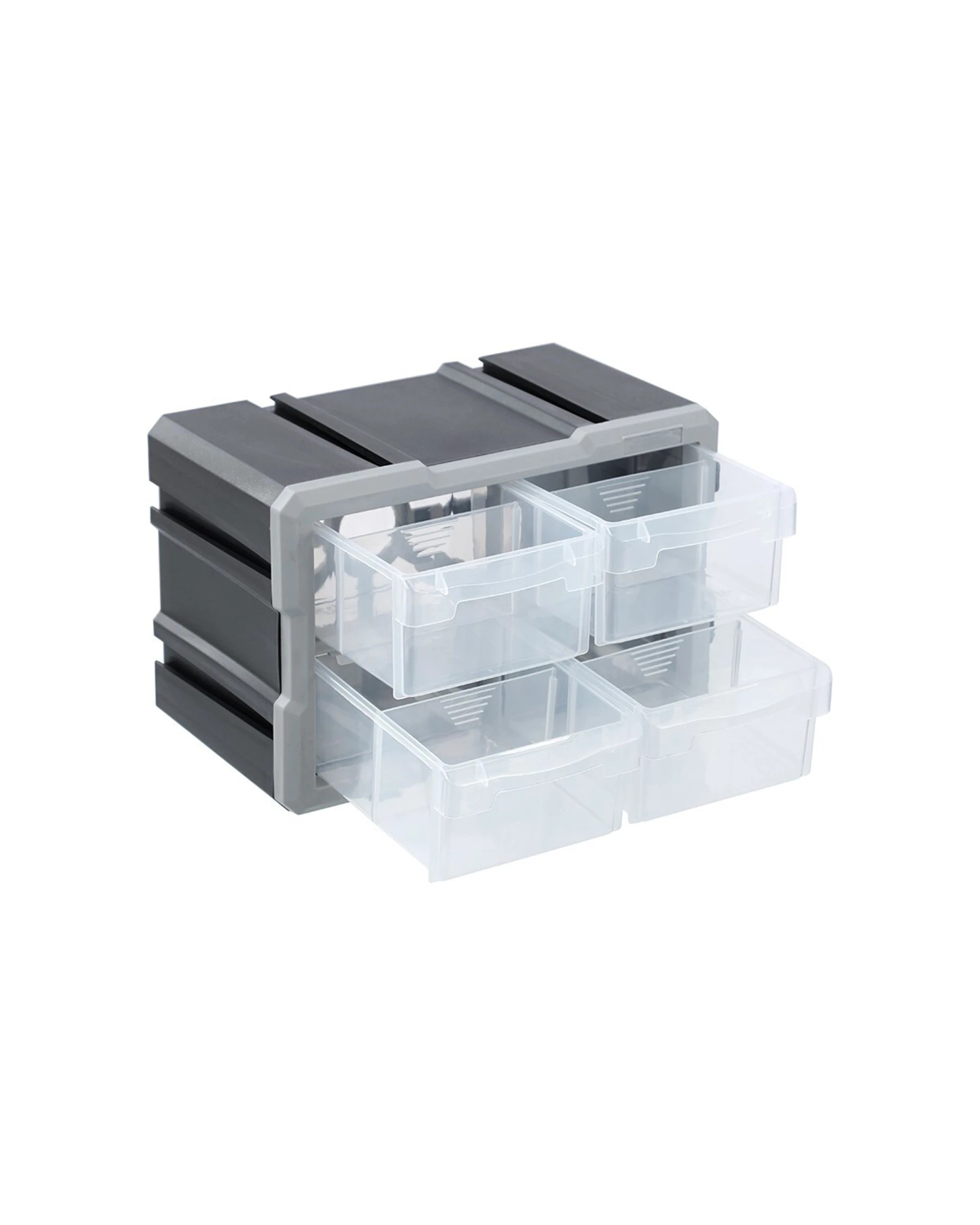 4 Boxsweden Garaz 4-Drawer Storage Organiser 29.5x19.5cm Stackable Modular Lock-In
 - grey, 4 of 5