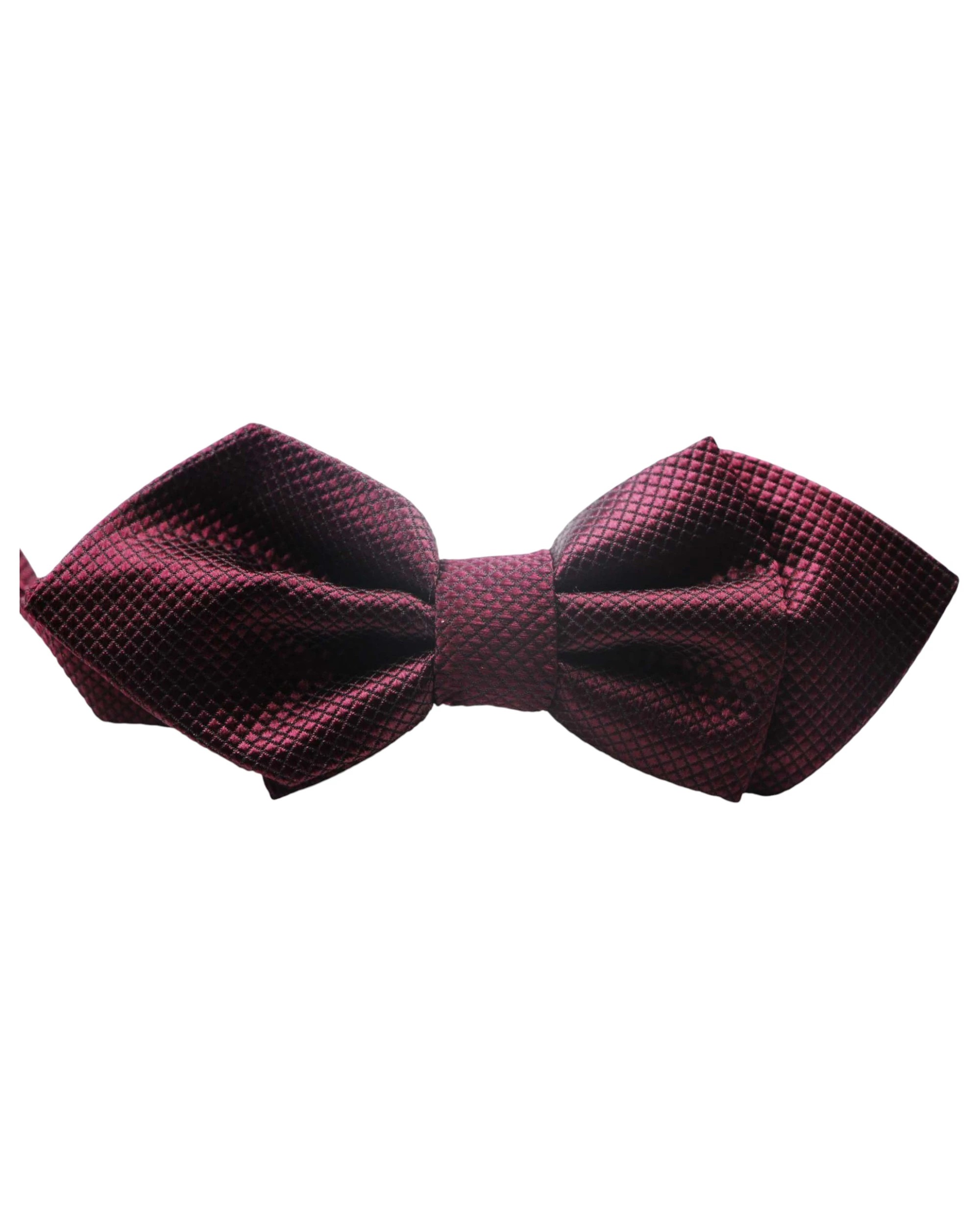 3 Zasel Mens Plum Diamond Shaped Checkered Bow Tie, 3 of 3