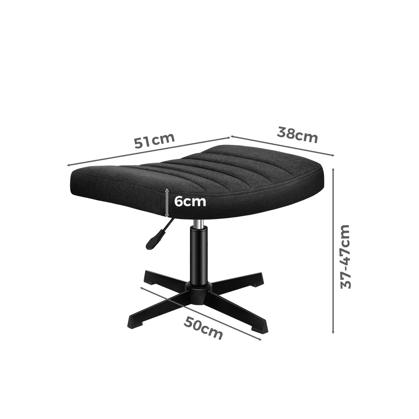 6 Alfordson Office Chair Computer Executive Seat Work Ottoman Fabric - Black, 6 of 10