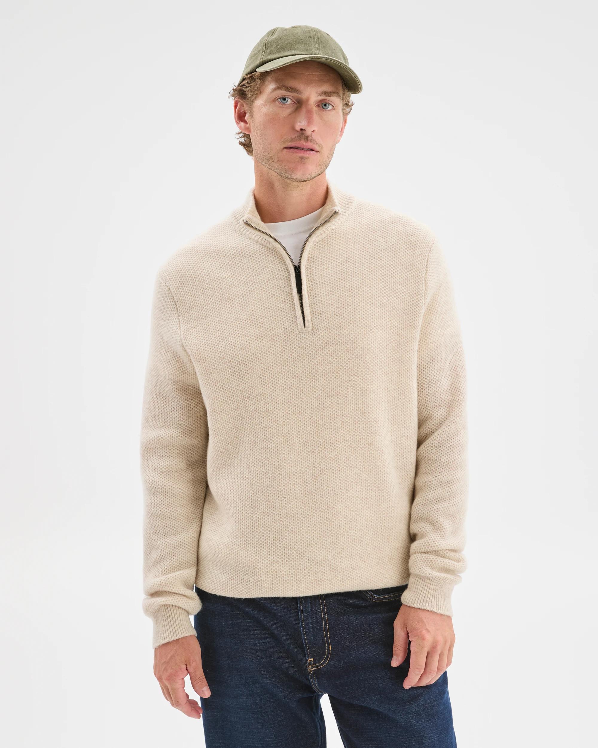 2 Target Man Lambswool 1/2 Zip Knit Jumper OATMARLE, 2 of 6