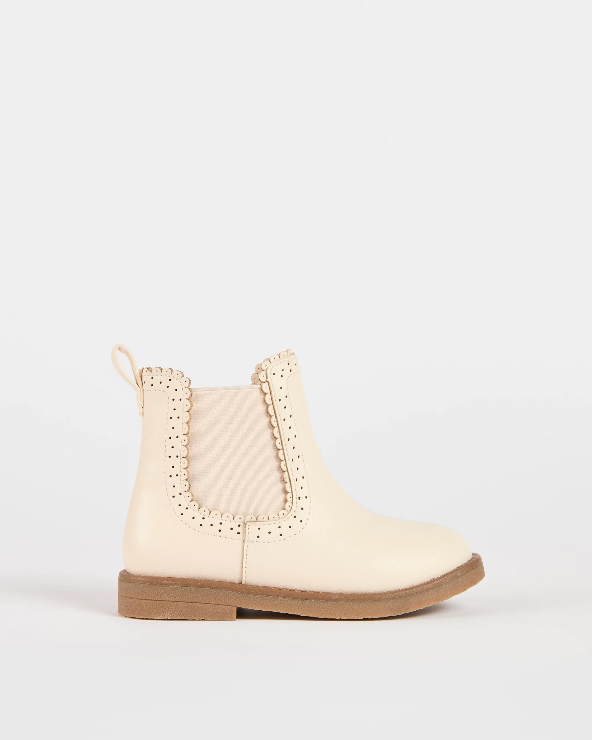 1 Target Kids Brogue Elastic Chelsea Boot MILK, 1 of 3