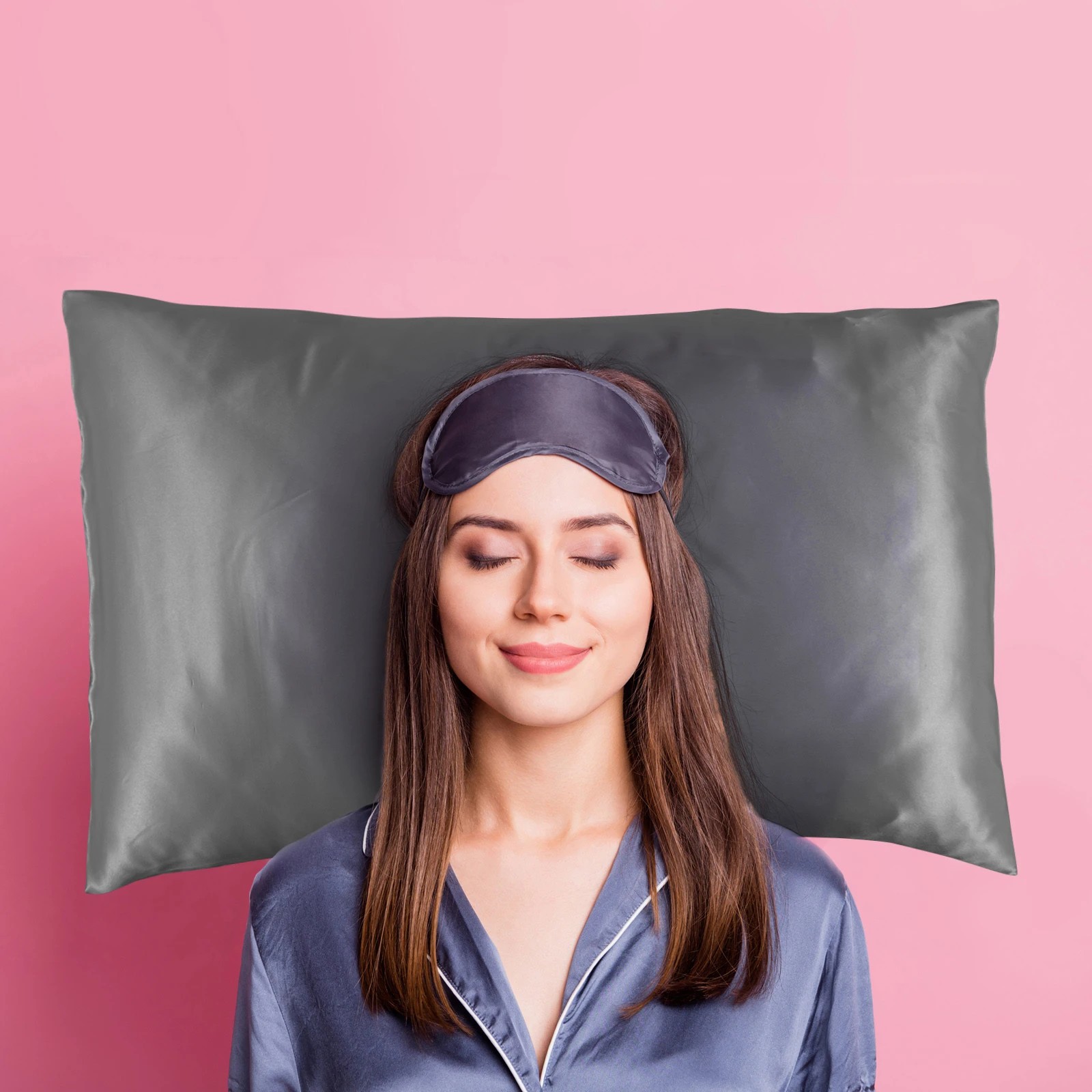 10 Casa Decor Luxury Satin Pillowcase Set With Gift Box Luxury Bedding Twin Pack - Charcoal, 10 of 10