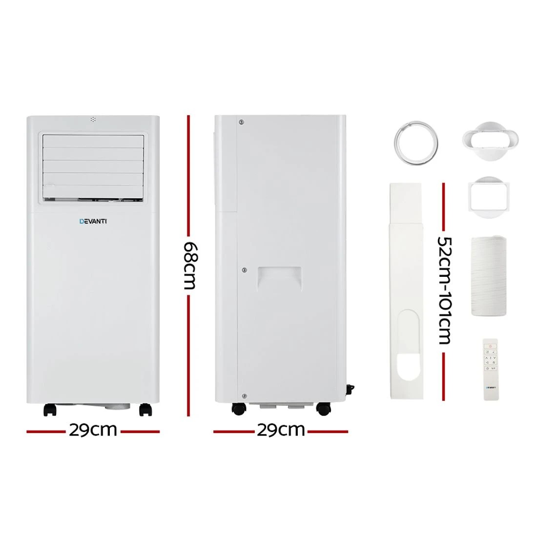 1 Devanti 7000BTU Portable Air Conditioner - White, 1 of 7