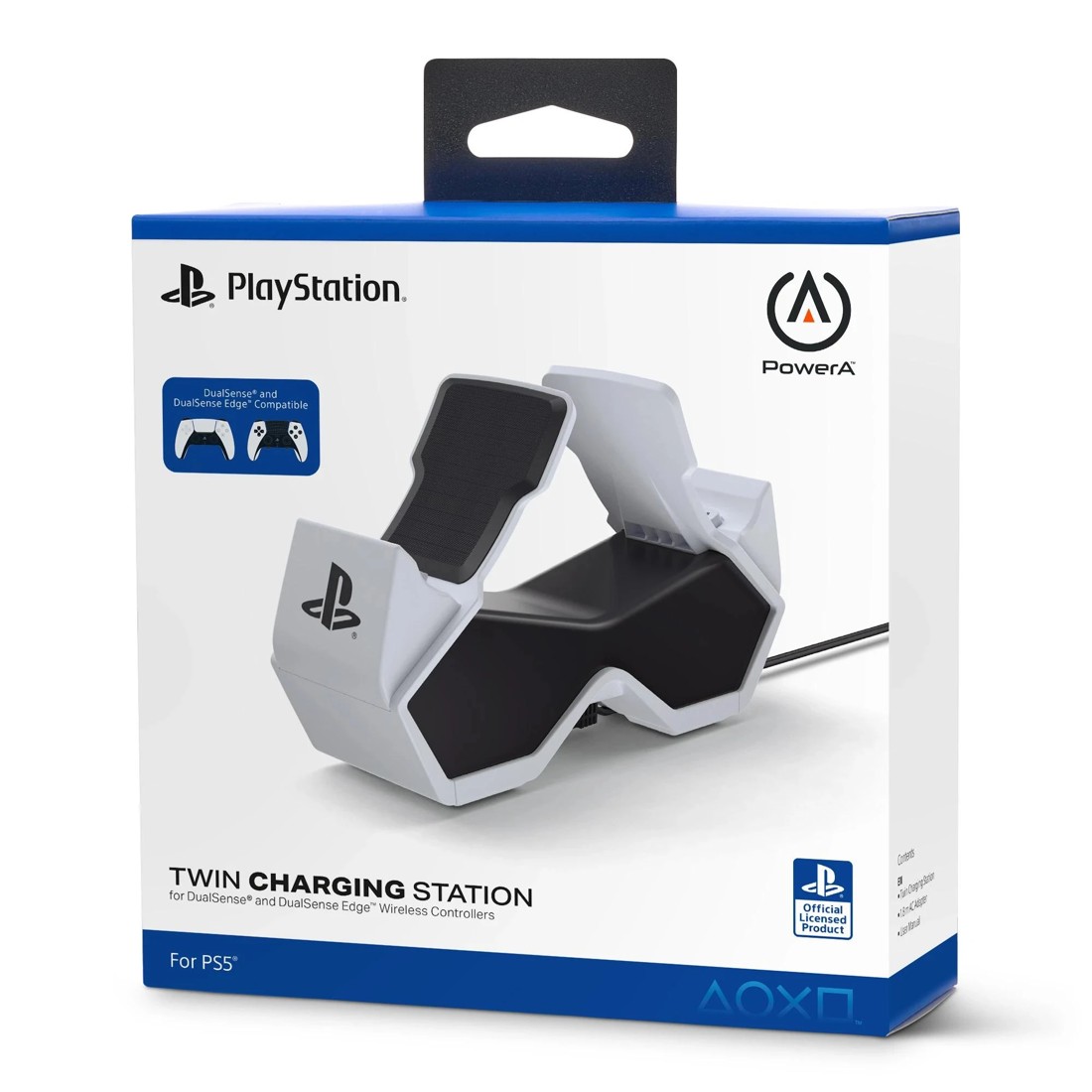 1 PowerA Twin Charging Station for PlayStation 5 DualSense Wireless Controllers - White, 1 of 10