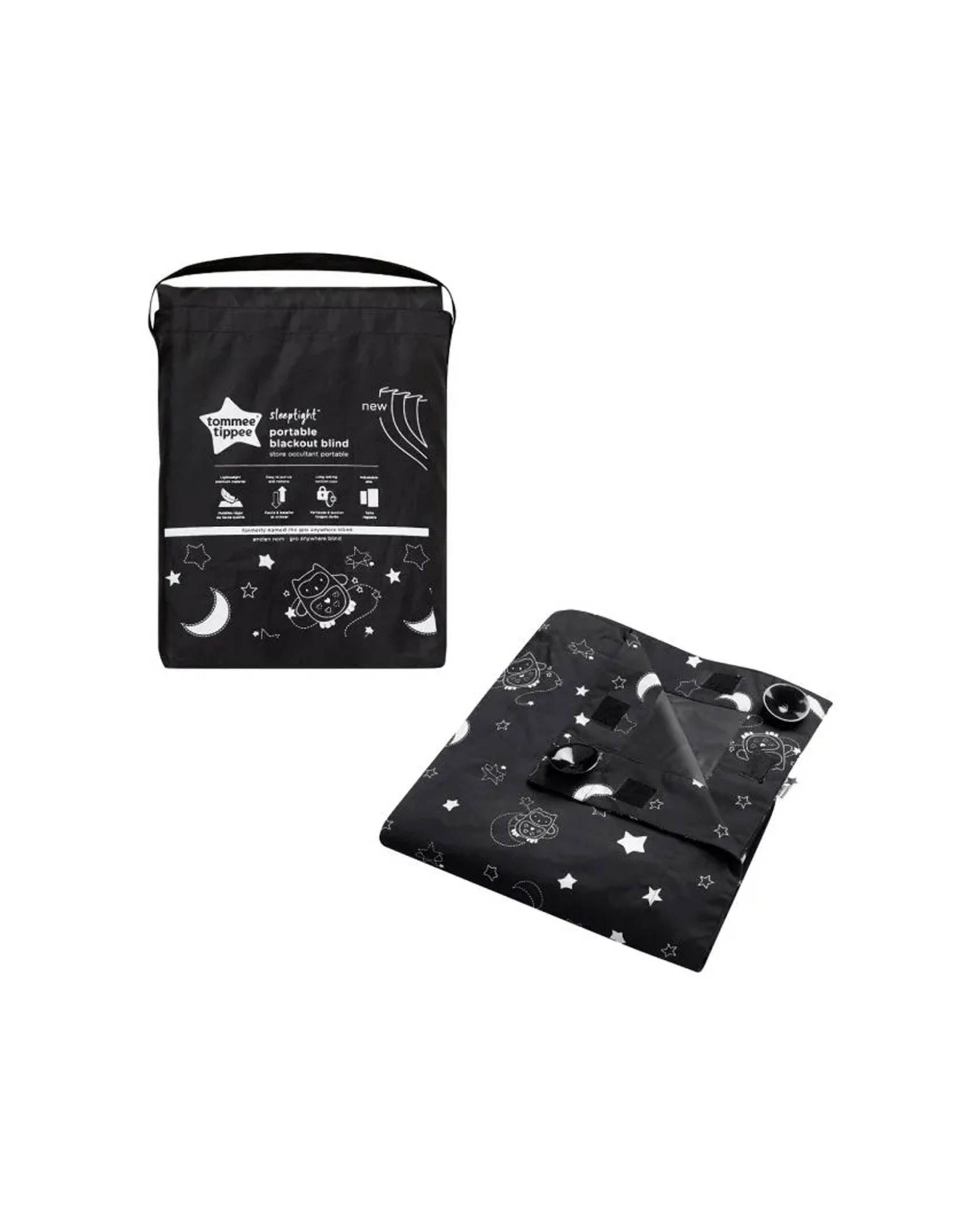 2 Tommee Tippee Sleeptight Portable Blackout Blind Regular With Travel Bag - Black, 2 of 3