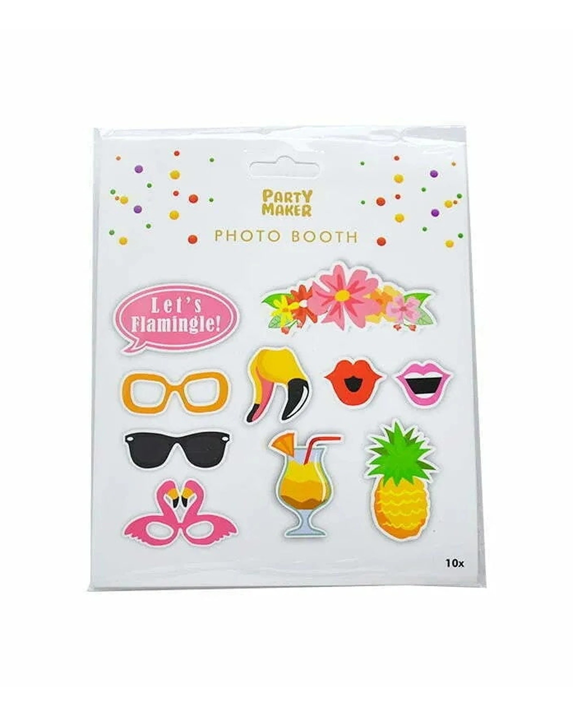 1 Party Maker 10pc Photobooth Kit Tropical Themed Stickers - Multi, 1 of 1