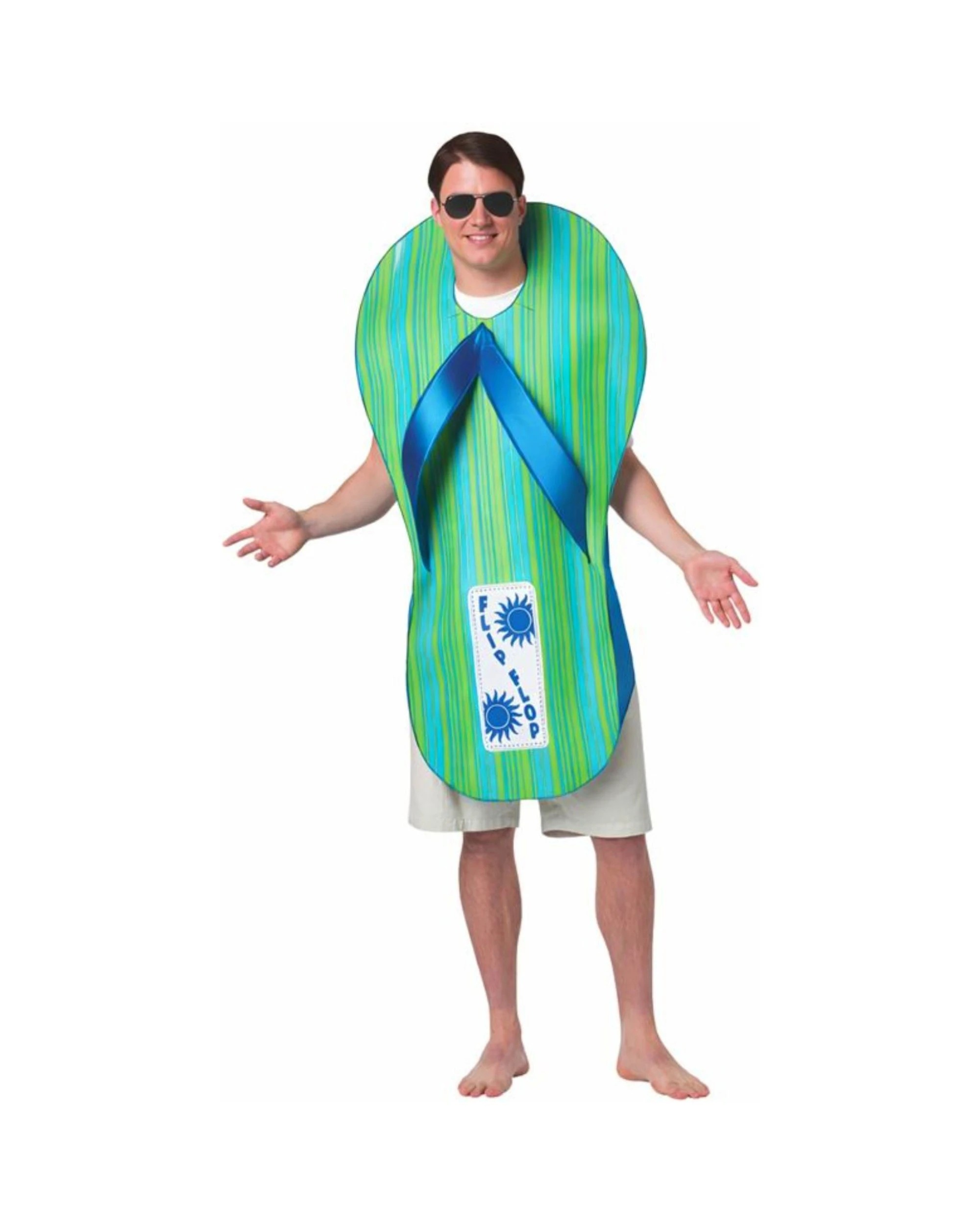 1 Partyrama Flip Flop Thong Adult Costume - ONE SIZE - Multi, 1 of 4