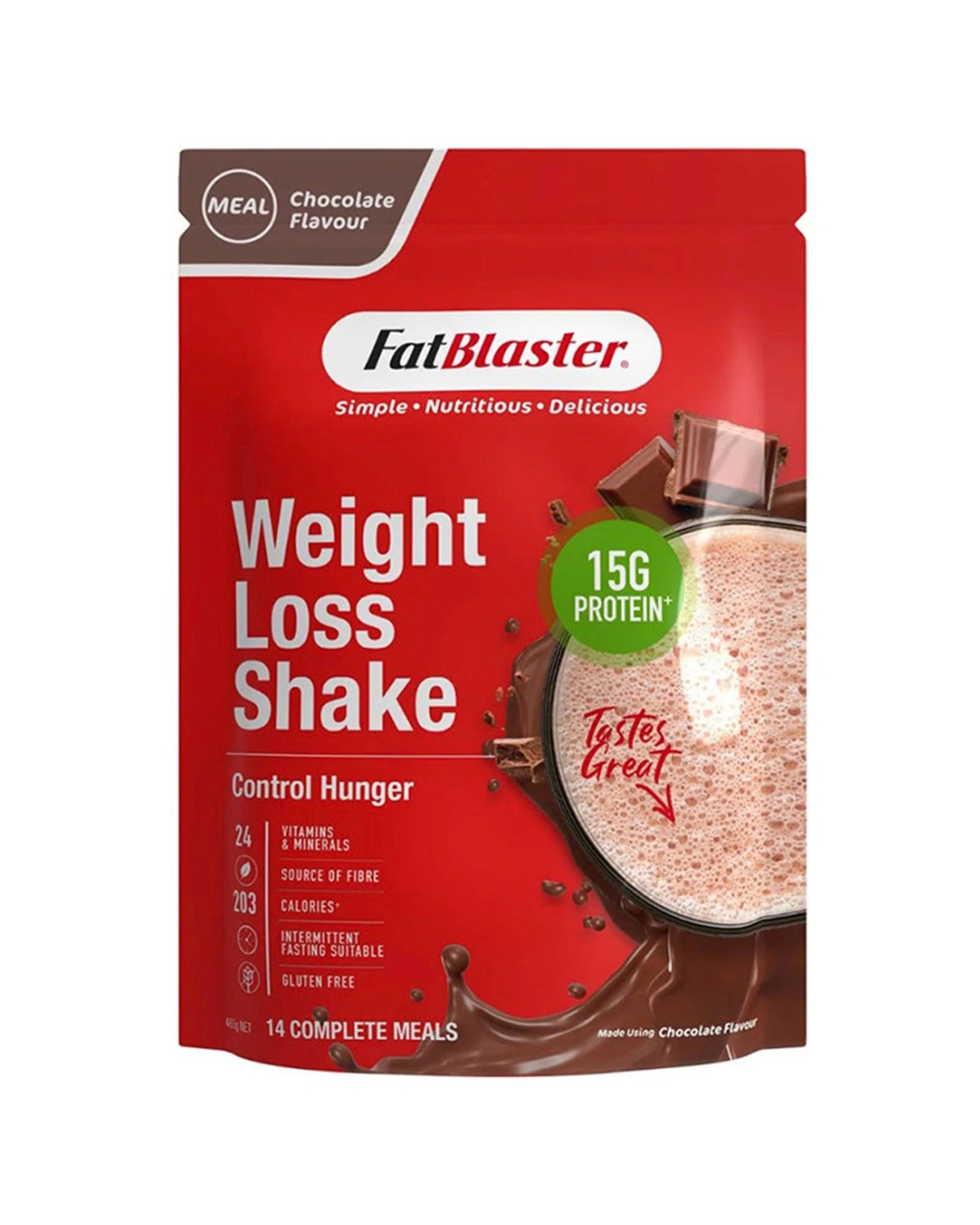 1 Naturopathica Fat Blaster Weight Loss Shake High Protein Without Gluten Chocolate 465g, 1 of 1